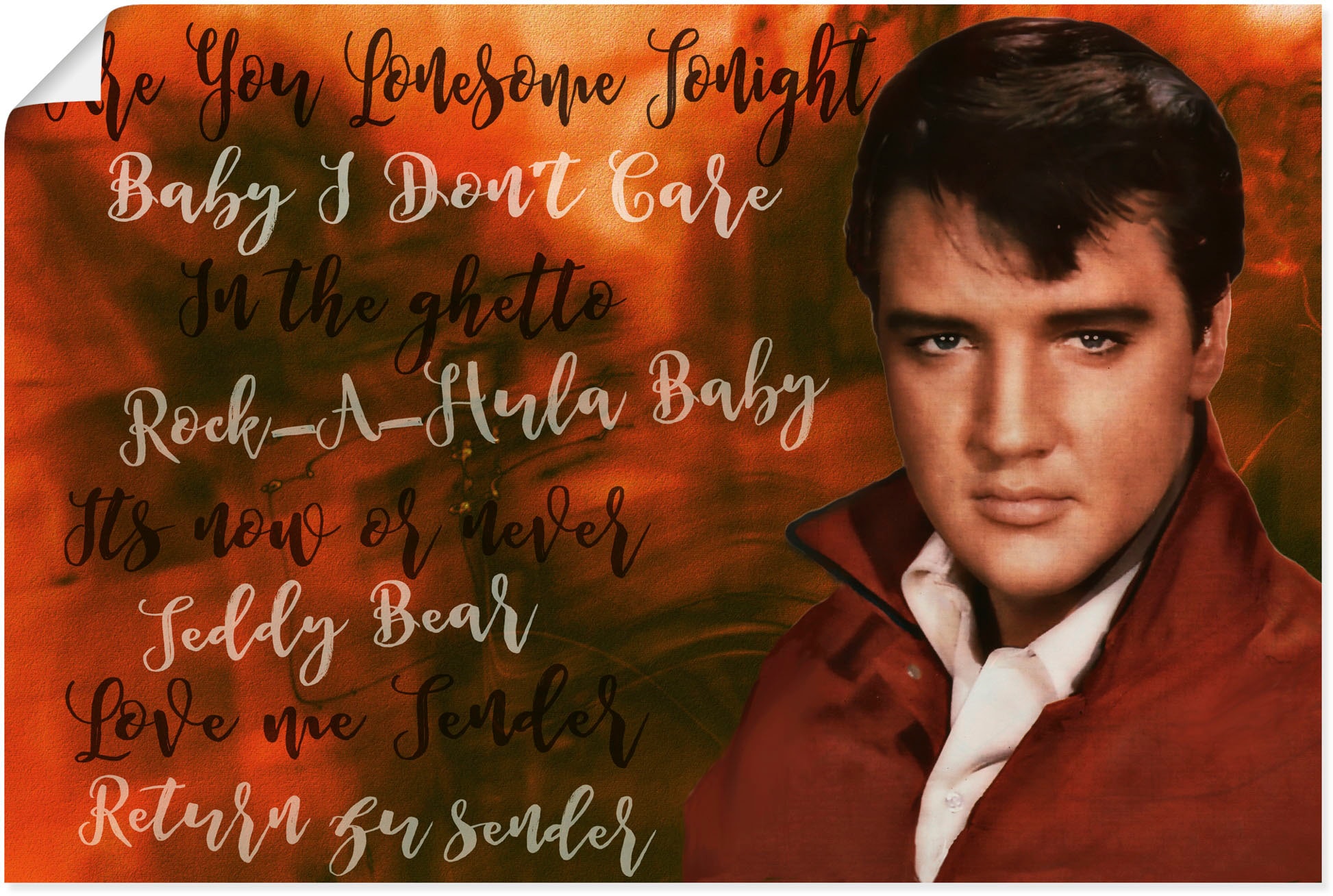 Image of Artland Poster "Elvis Star" Bilder von berühmten Musikern 1 Stk. tlg. ohne Rahmen