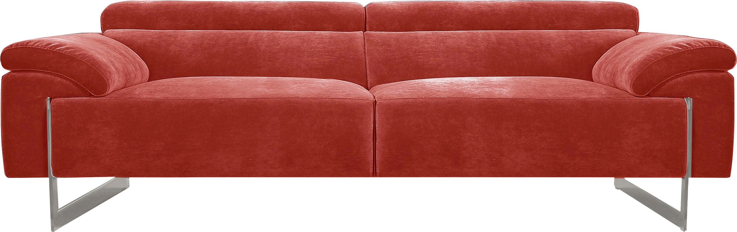 Egoitaliano 2,5-Sitzer »Malika, Designsofa mit hohem Sitzkomfort, edel und bequem« inkl. Kopfteilverstellung und chromfarbenen Metallfüssen