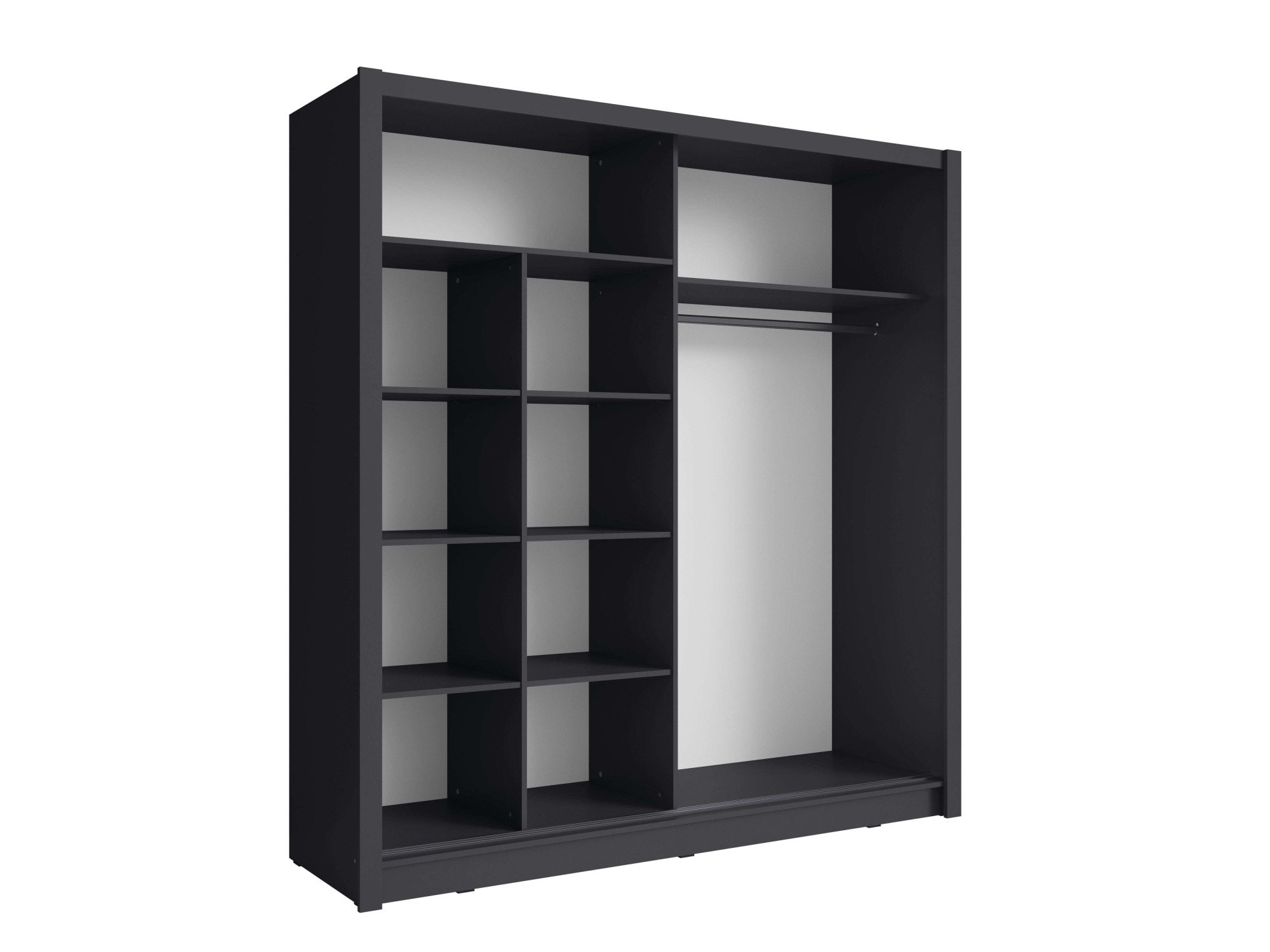 Home affaire Kleiderschrank »JULIETTA Schiebetürenschrank mit 10 Fächer, Kleiderstange und Spiegel« Garderobe mit 2 Schwebetüren und Spiegel, Masse B/T/H: 205/63/215 cm