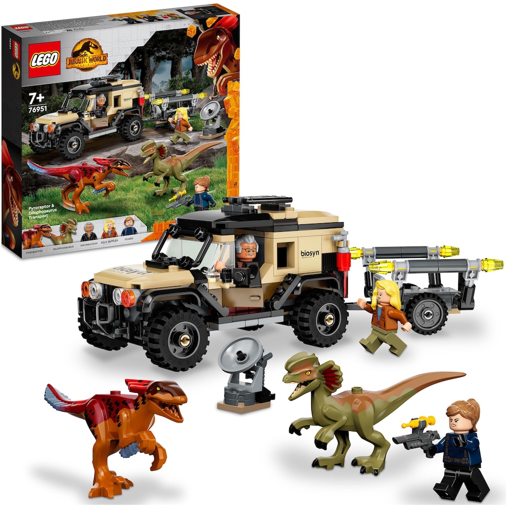 LEGO® Konstruktionsspielsteine »Pyroraptor & Dilophosaurus Transport (76951), LEGO® Jurassic World«, (254 St.)