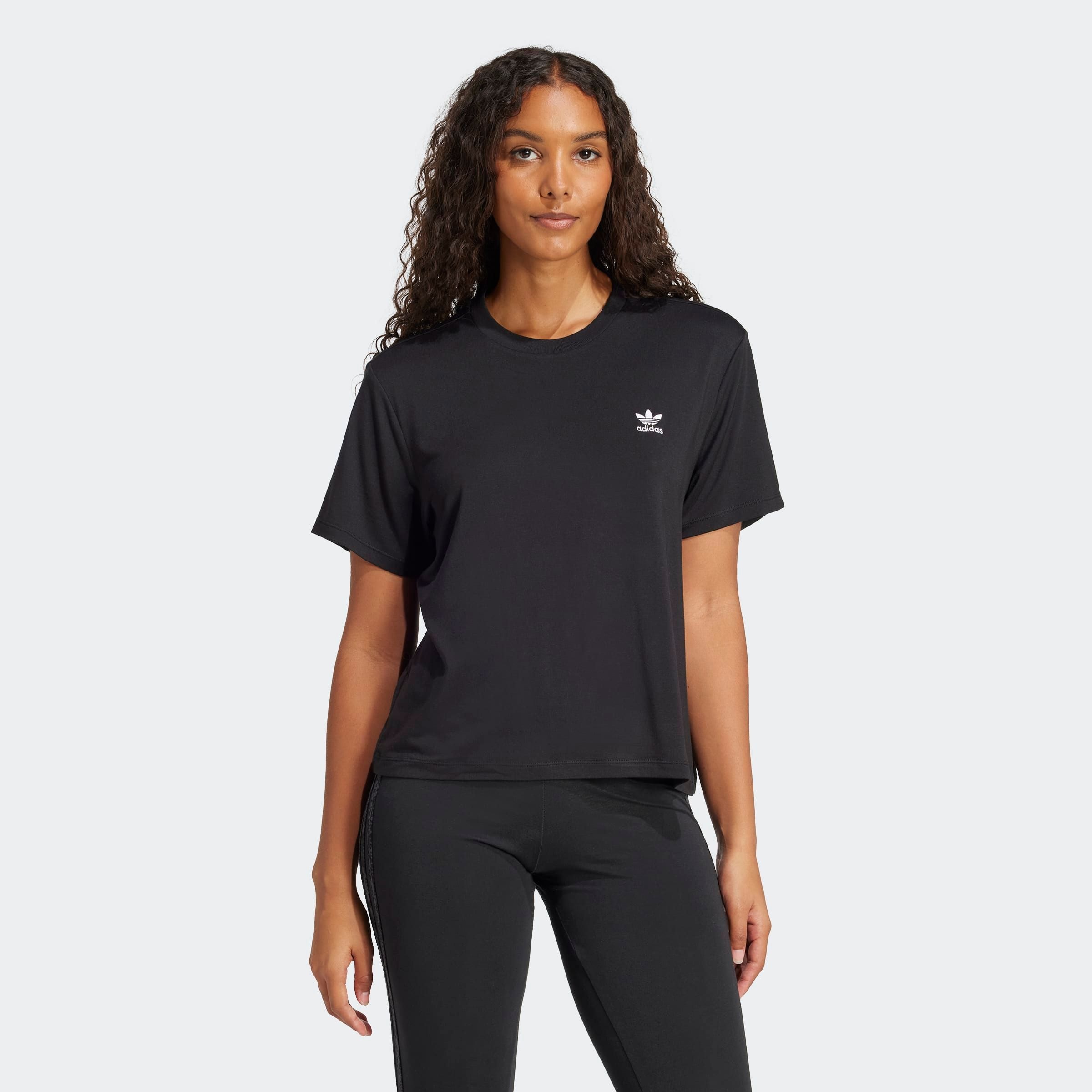 Image of adidas Originals T-Shirt "SNAKESKIN TREFOIL" Oversize-Passform, Kurzarm, aus Modal, Polyester und Elasthan
