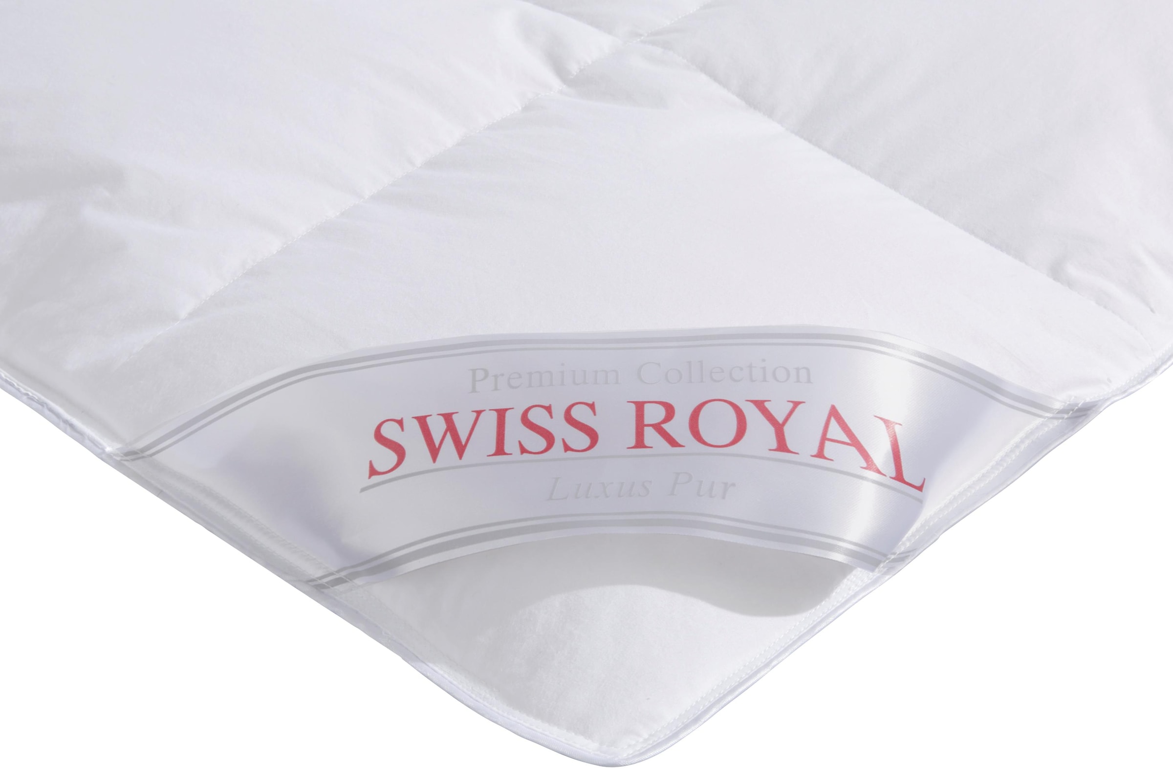 Haeussling Daunenbettdecke »Swiss Royal, Bettdecken für Sommer und Winter,  Ganzjahresdecke, Decke«, leicht, Füllung 90% Daunen, 10% Federn, Bezug 100%  Baumwolle, (1 St.), Bettdecke 135x200 cm, 155x220 cm & weitere Grössen,  Made in