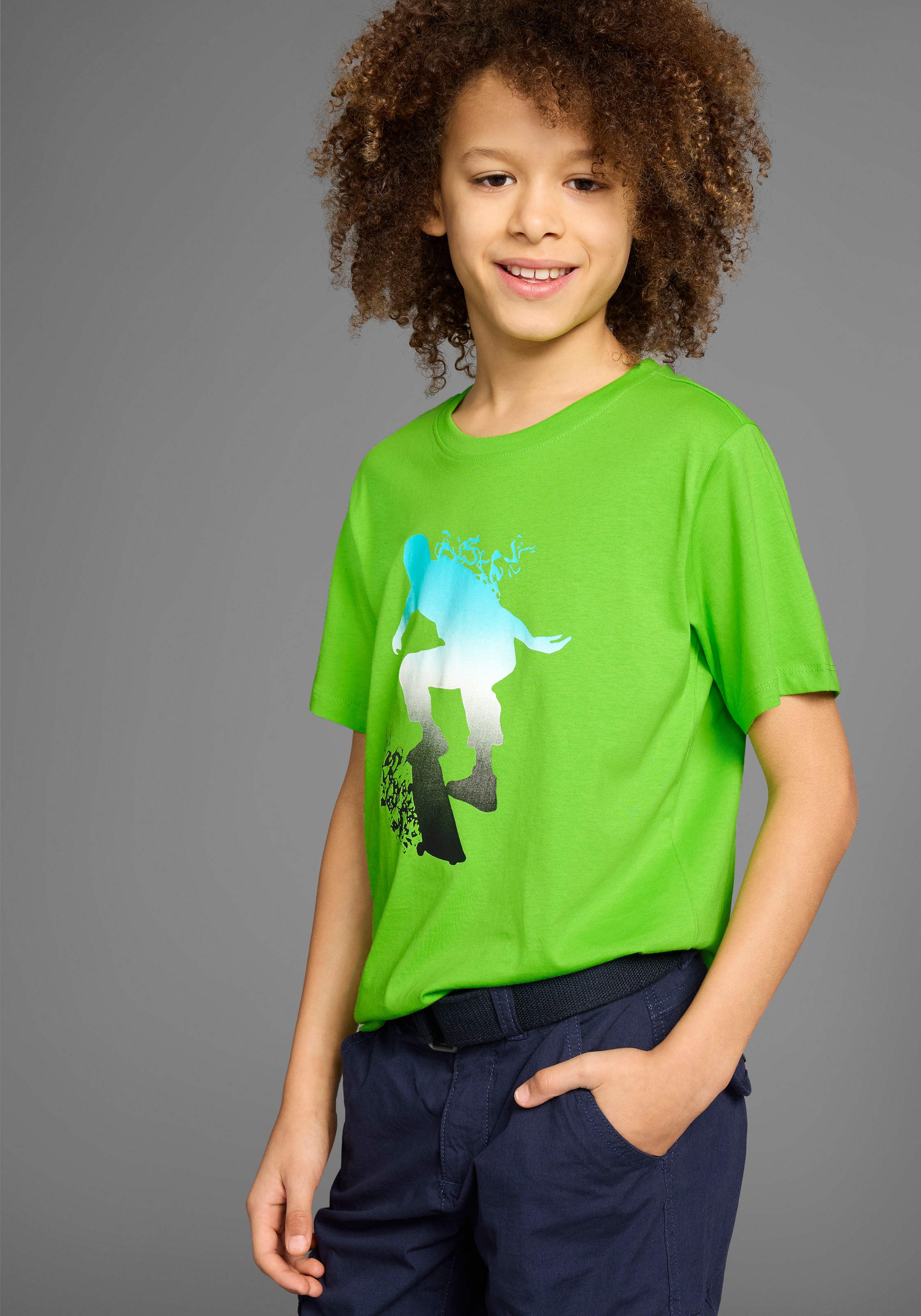 Image of KIDSWORLD T-Shirt "Skating - Druck" Kurzarm, Basic-Passform, bedruckt, Rundhalsausschnitt