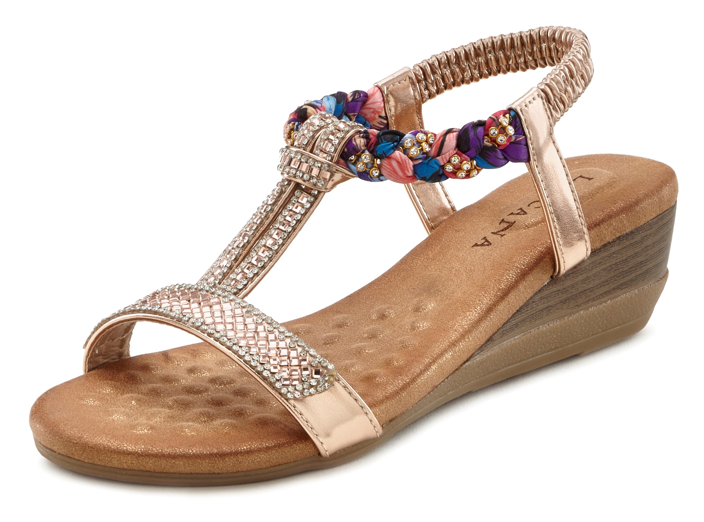 Image of LASCANA Sandalette, mit Gummizug und leichtem Keilabsatz bei Ackermann Versand Schweiz