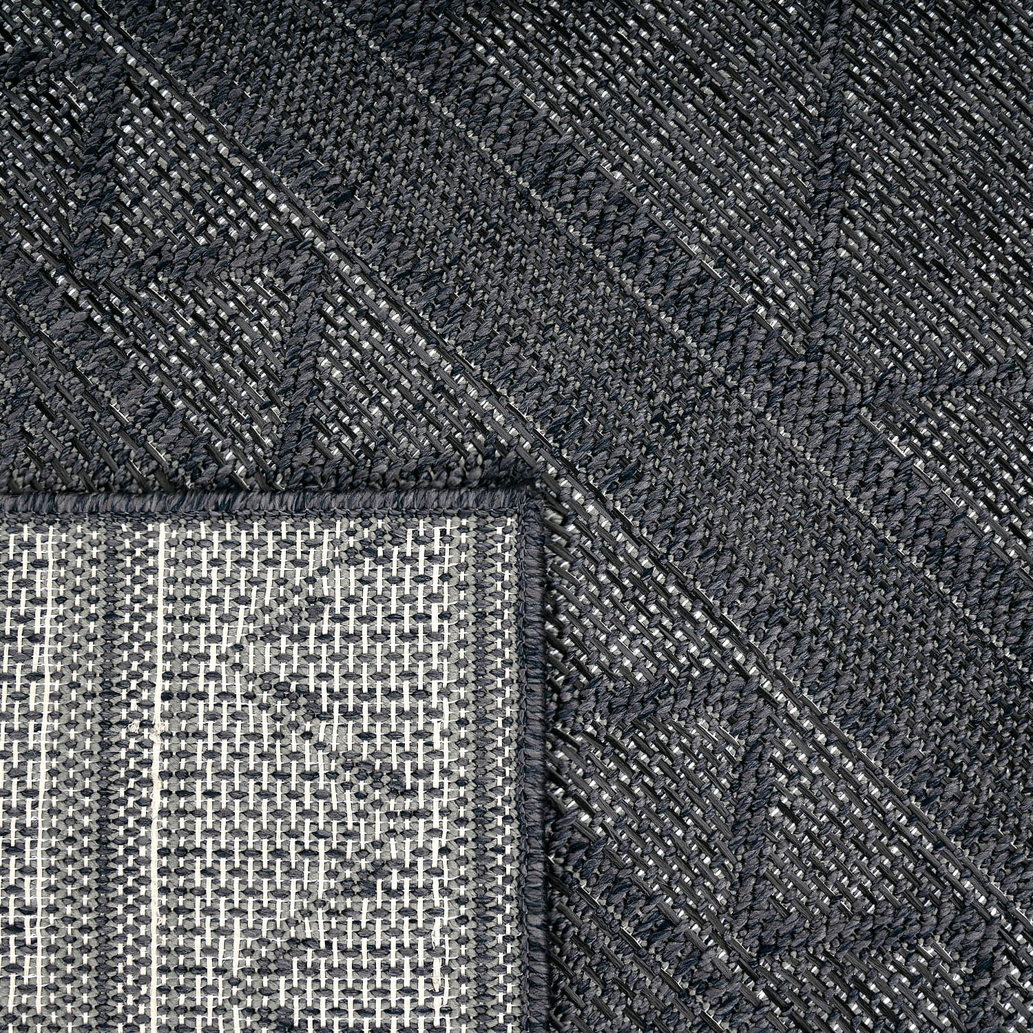 Paco Home Teppich »Vermont 191«, rechteckig, 4 mm Höhe, Flachgewebe, modernes Design mit Rauten, gesteift, Outdoor geeignet