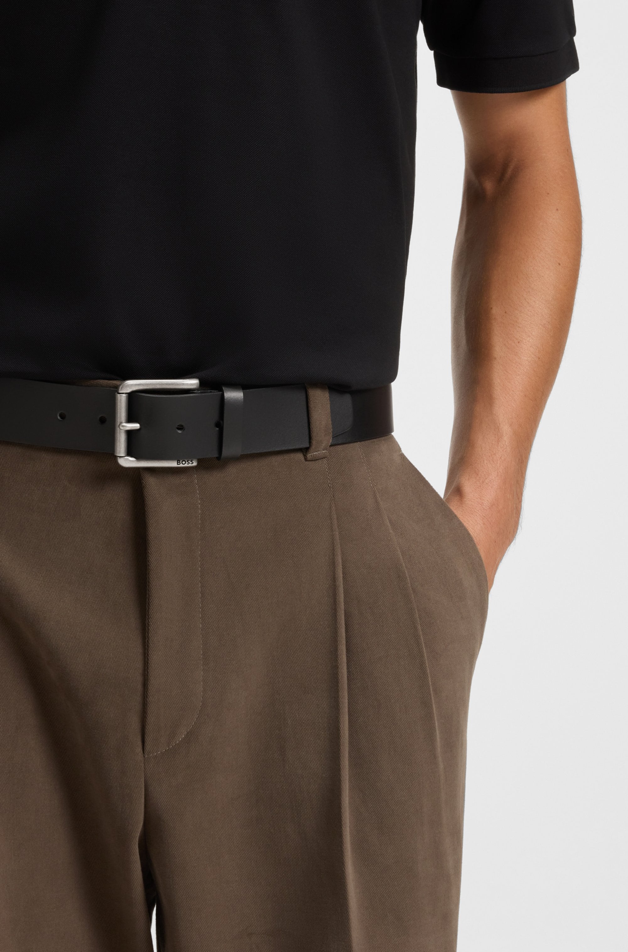 BOSS Ledergürtel »Joris Sz40« mit Logo auf der Dornschliesse