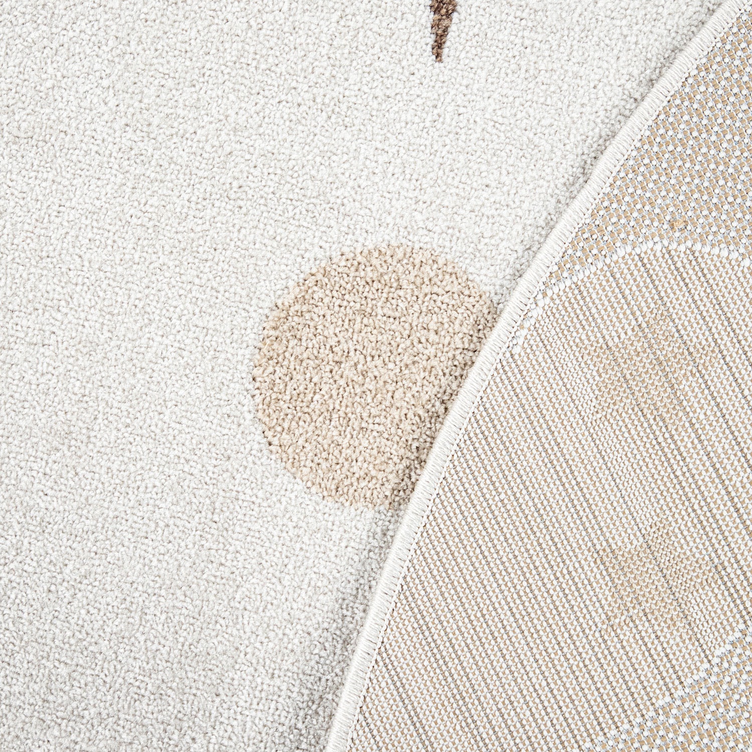 Paco Home Kinderteppich »Tweet 465«, rund, 12 mm Höhe, Flachgewebe, Hoch-Tief-Effekt, Motiv Mond & Sterne, Outdoor geeignet
