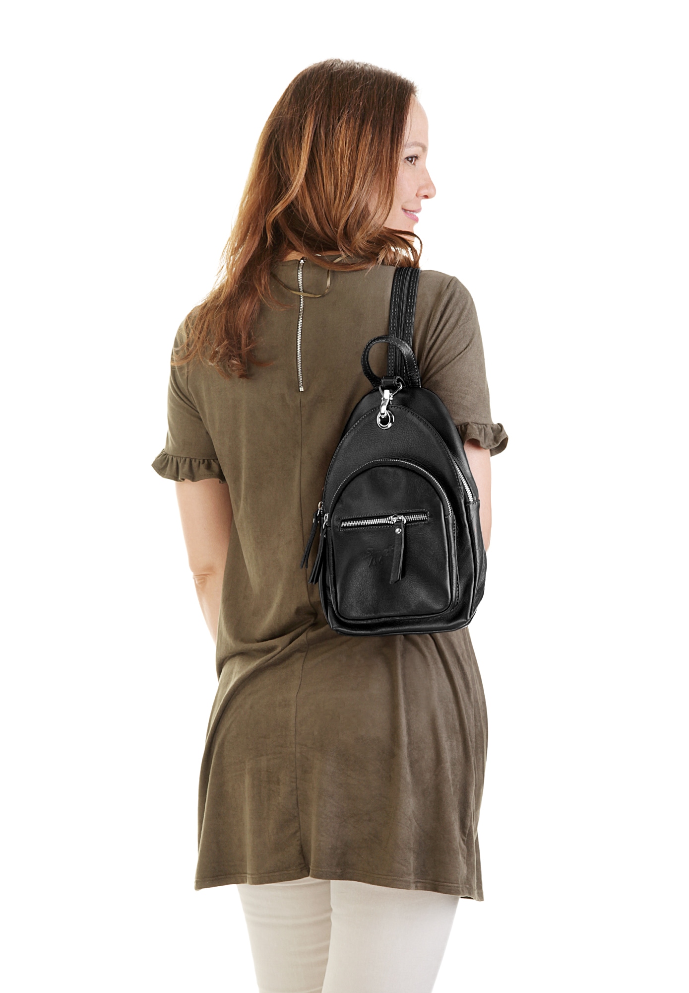 Samantha Look Cityrucksack, echt Leder, Made in Italy