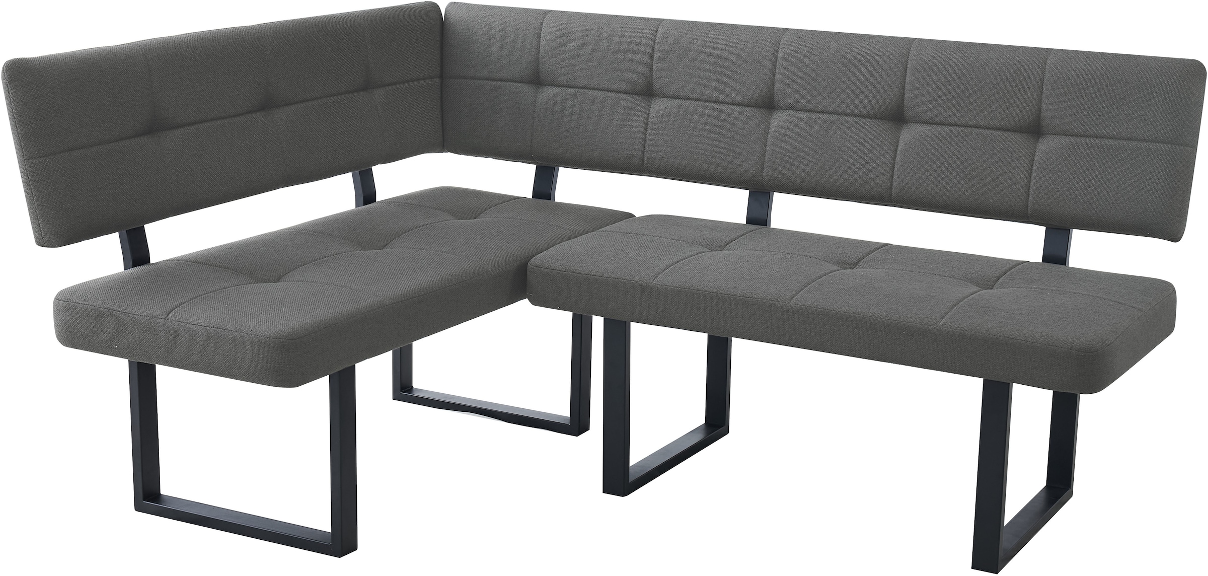 GOODproduct Ensemble de bancs d'angle »Alabama« Ensemble d'épargne, 4 tlg. Sitzgruppe mit Federkern, 2 Freischwingern und Sinterstein-Tisch
