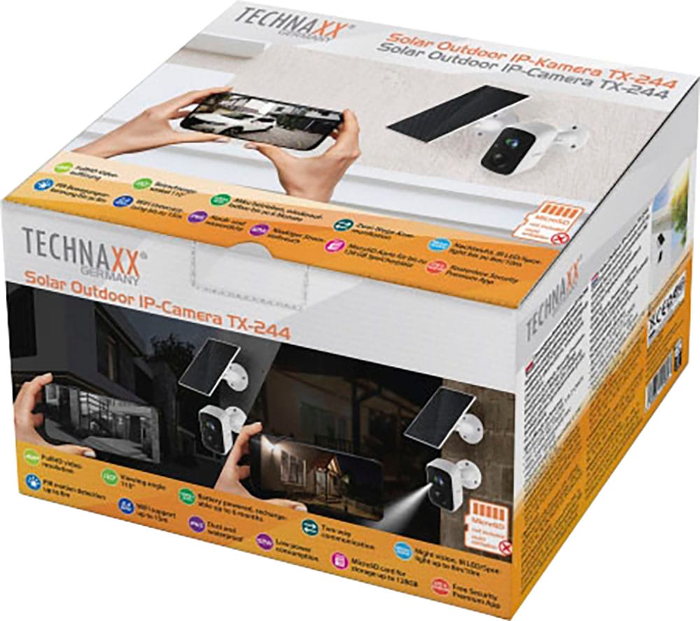 Technaxx Caméra de surveillance »Solar Outdoor IP-Kamera TX-244« Espace extérieur