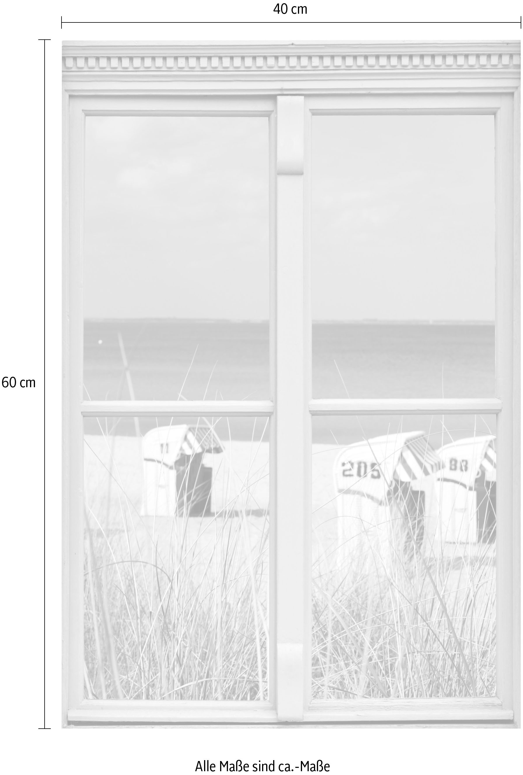 queence Wandsticker »Strandkörbe«, Wandsticker, Wandbild, selbstklebend, 3D, Fenster