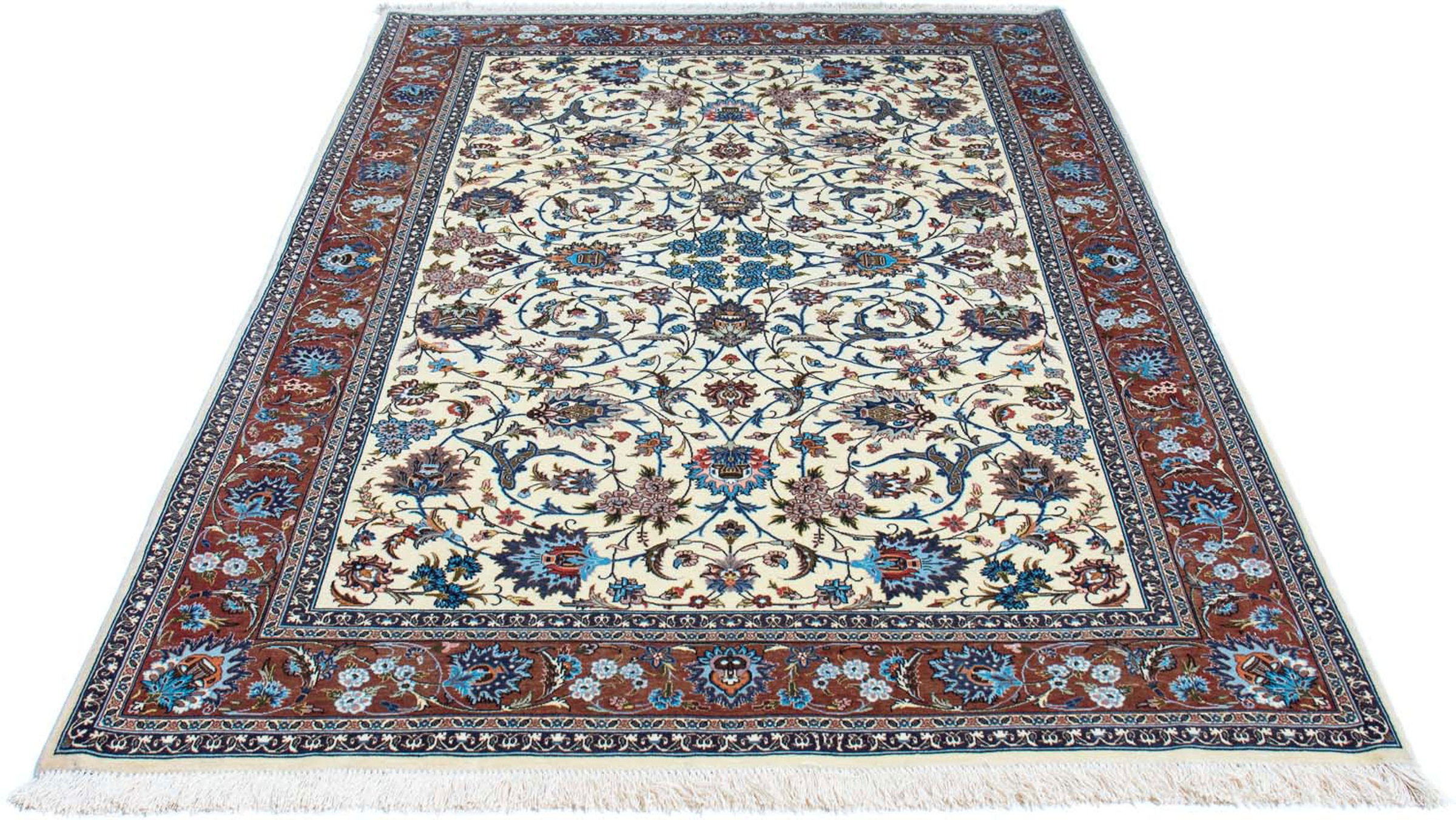 Image of morgenland Orientteppich »Perser - Ghom - 215 x 137 cm - beige«, rechteckig, 10 mm Höhe, Wohnzimmer, Handgeknüpft, Einzelstück mit Zertifikat bei Ackermann Versand Schweiz