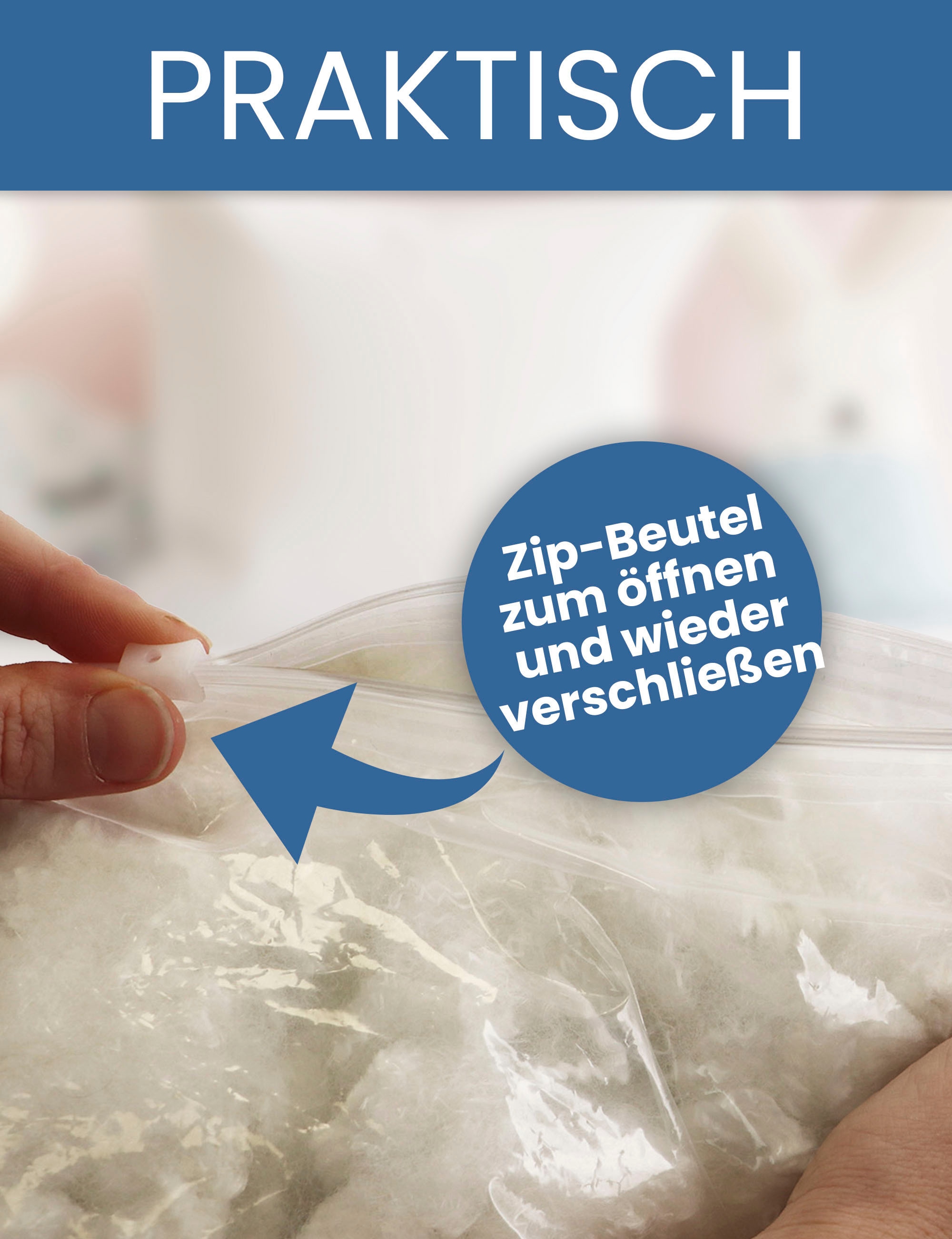 Primaflor-Ideen in Textil Kissenfüllung »Premium Füllwatte hochbauschend«, Füllmaterial für Kissen, Kuscheltiere & Puppen, Möbel, waschbar