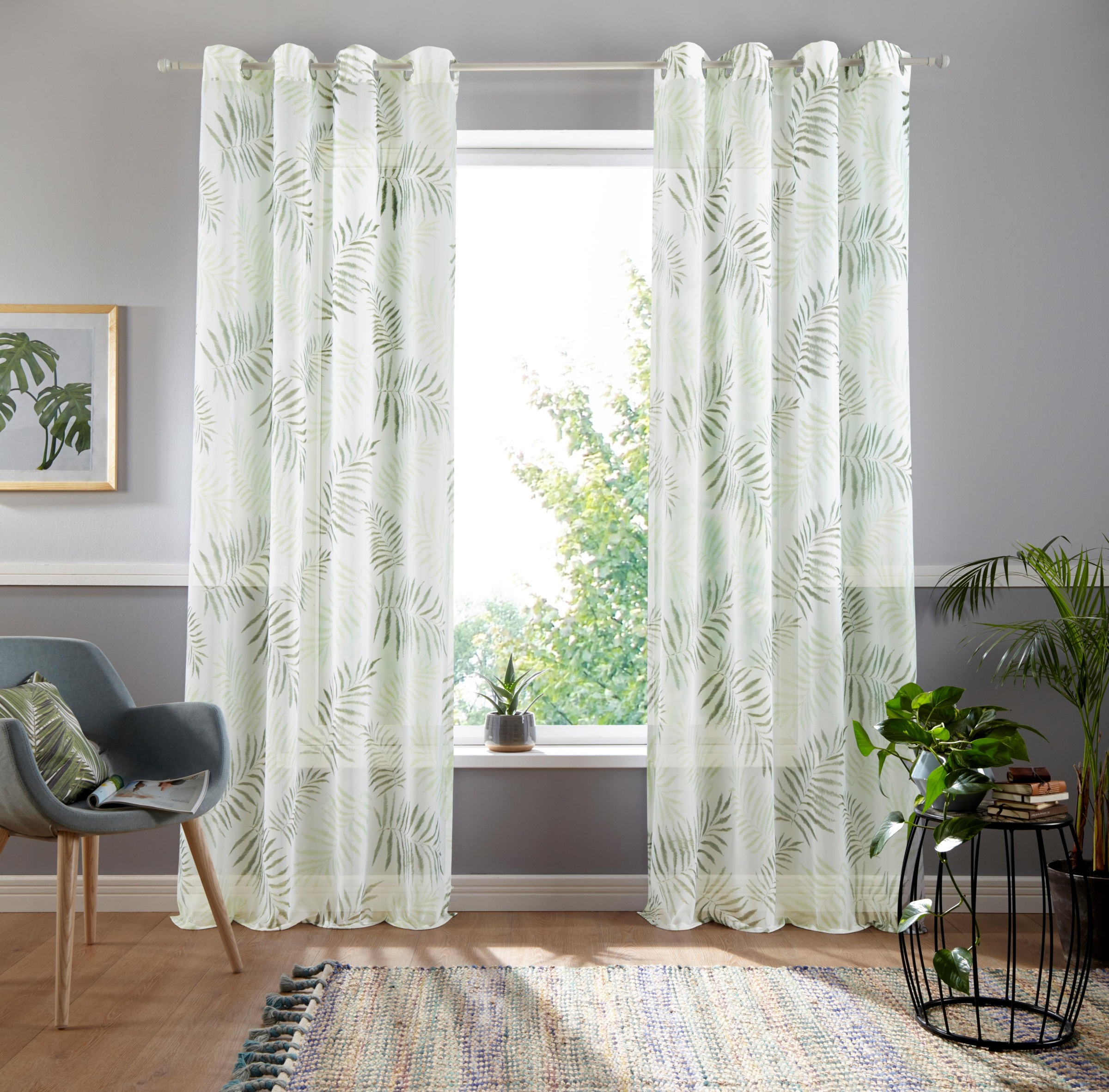Image of GOODproduct Gardine "Paula" Ösen 1 Stk. tlg. Halbtransparent, Voile, Polyester