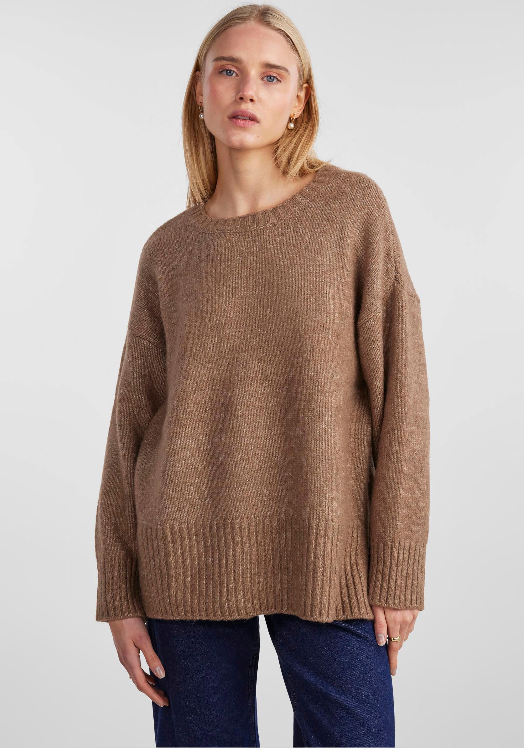 Rundhalspullover »PCNANCY LS LOOSE O-NECK KNIT NOOS BC«, Oversized