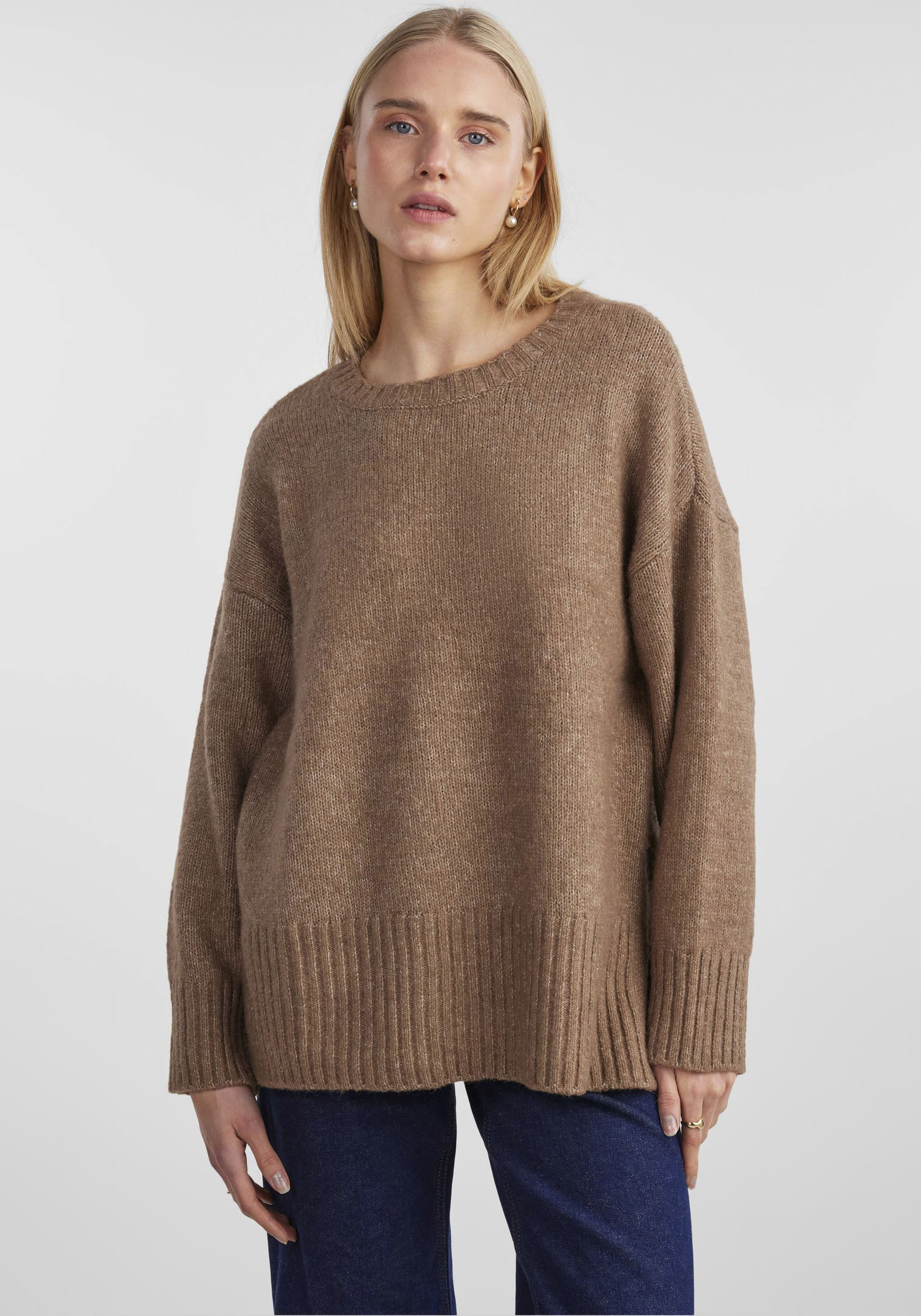 pieces Rundhalspullover »PCNANCY LS LOOSE O-NECK KNIT NOOS BC«, Oversized-Pieces 1