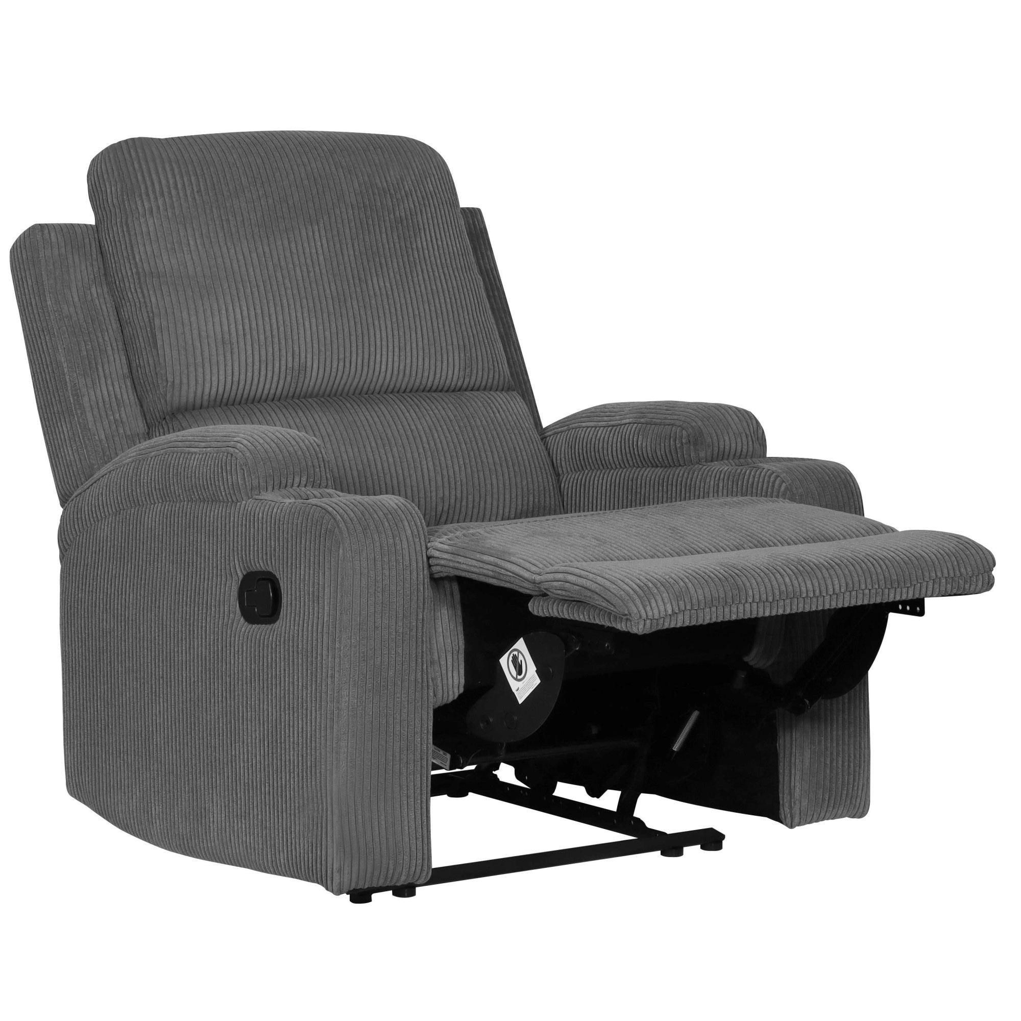 GOODproduct Fauteuil de relaxation »NAPORI Cord, Kinosessel, Multimedia-Sessel« Fauteuil TV avec fonction relaxation manuelle et électrique et porte-boisson