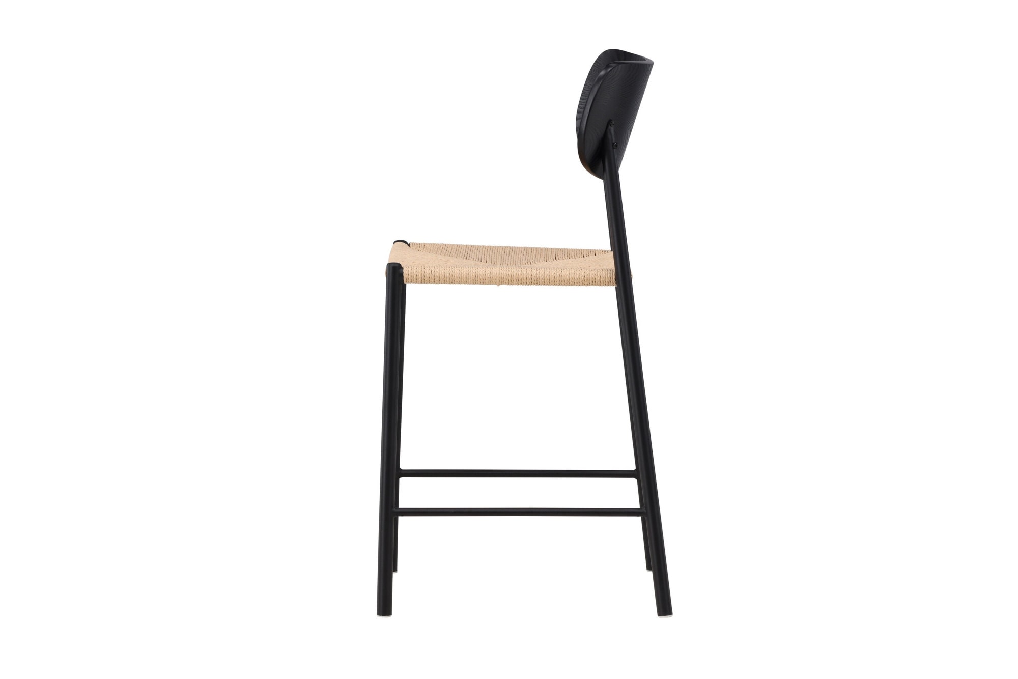 Venture Home Barhocker »Polly, Barhocker mit Rückenlehne und geflochtenem Seilsitz, 120 kg« 1 Stk. tlg. Tresenstuhl, Rattan, Stahlrahmen, geflochtenes Seil, hell
