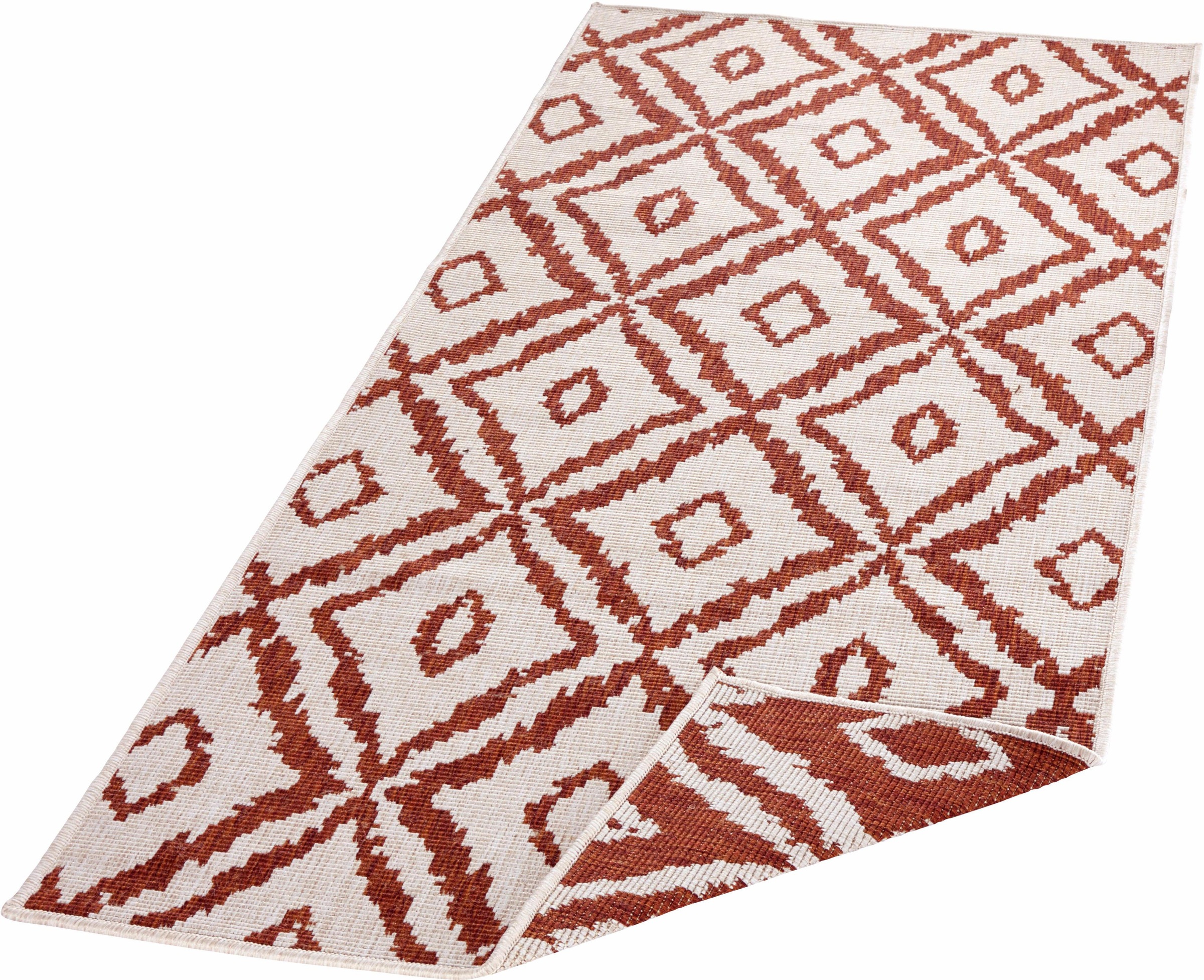 Image of NORTHRUGS Läufer »Rio«, rechteckig, 5 mm Höhe, In/- Outdoor geeignet, Rauten Design, Wohnzimmer, Balkon, Terrasse, Robust, Pflegeleicht, Flachgewebe, Wendbar bei Ackermann Versand Schweiz