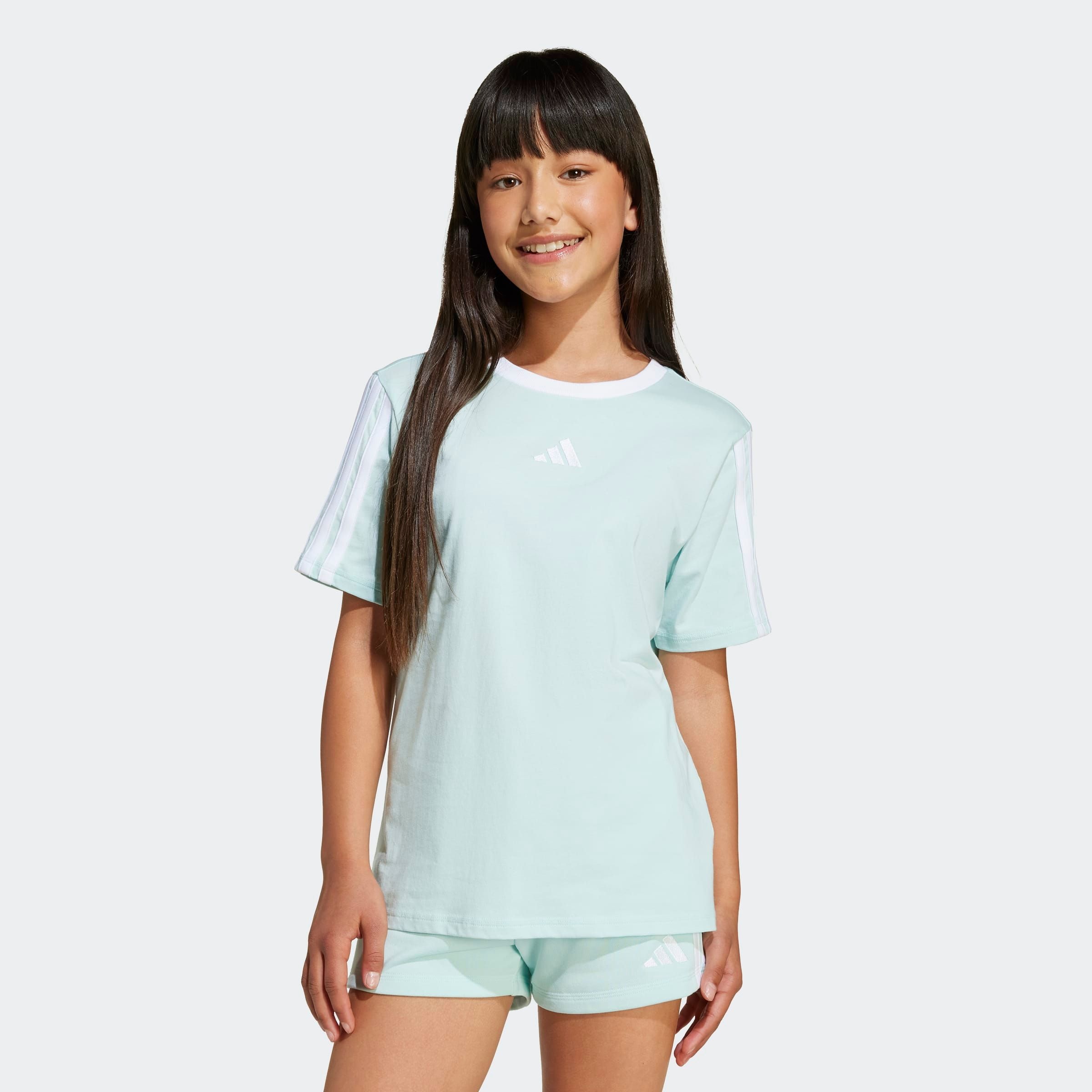 Image of adidas Sportswear T-Shirt "ESSENTIALS KIDS" klassische Passform, 3-Streifen an den Ärmeln, aus Baumwolle