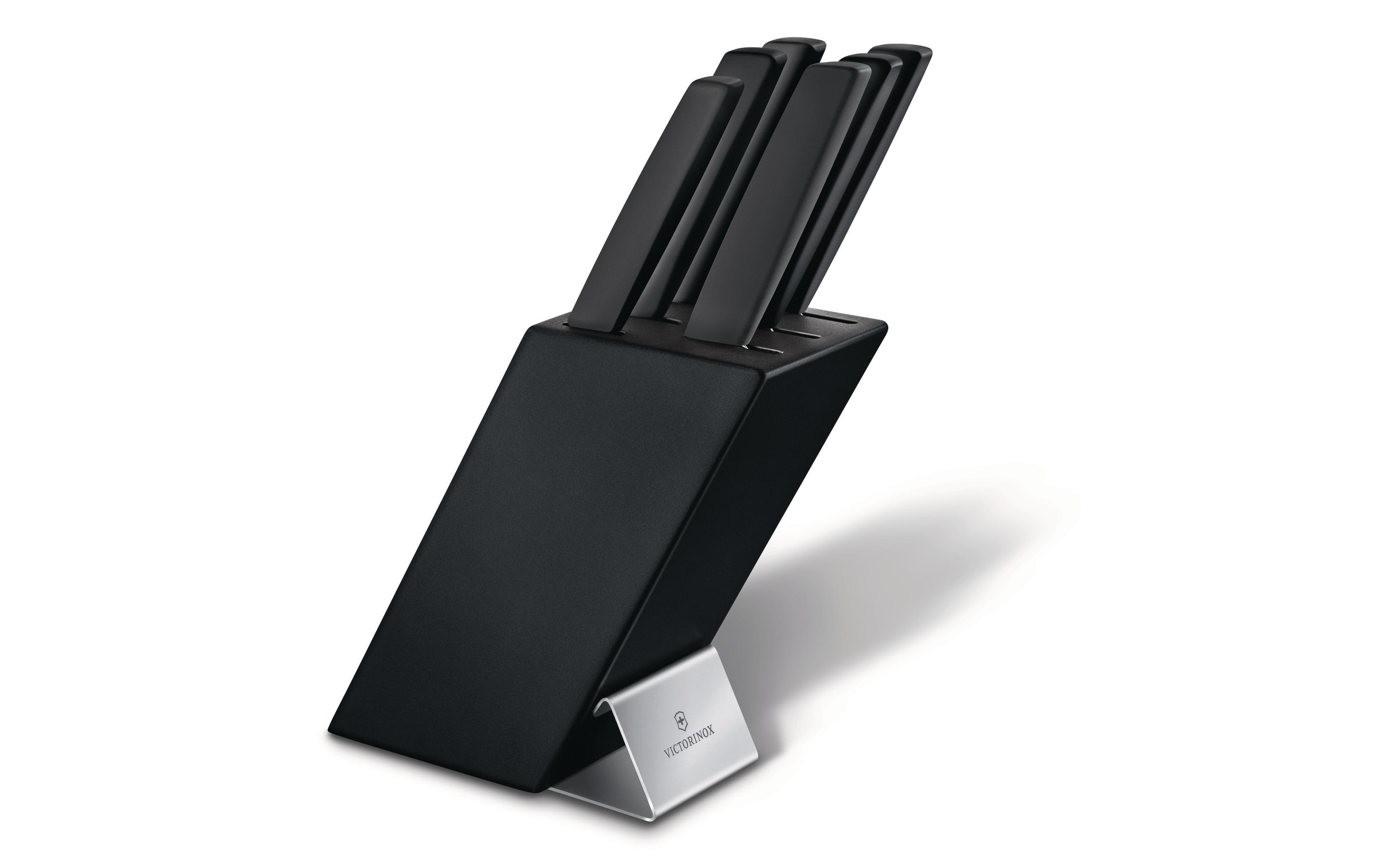 Image of Victorinox Messerblock »Swiss Modern Schwarz«, Herkunftsland Schweiz, Holzart Buche. Lieferumfang: Swiss Modern Brot- und Konditormesser, 22 cm bei Ackermann Versand Schweiz