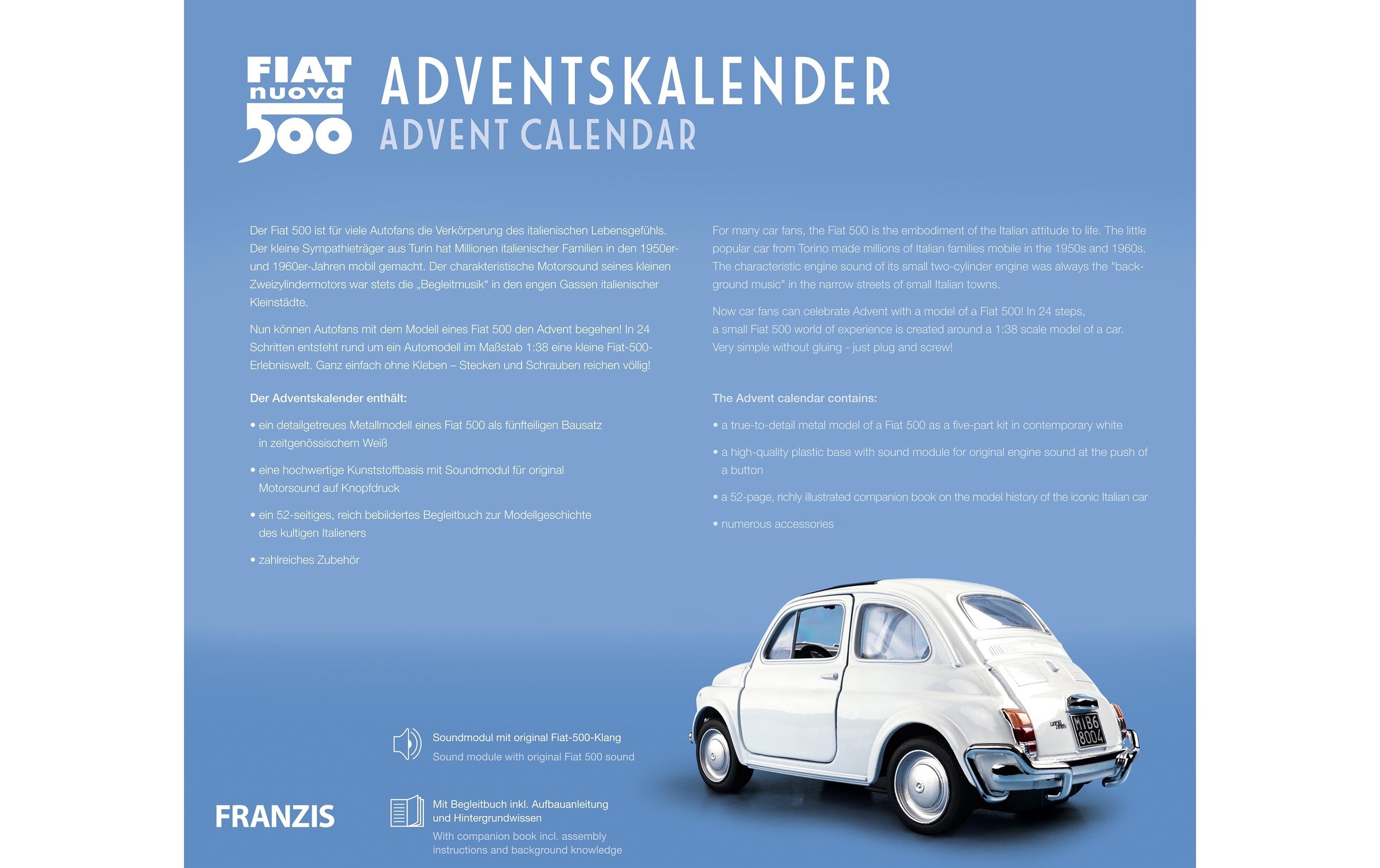Franzis Adventskalender »Fiat 500«, ab 14 Jahren