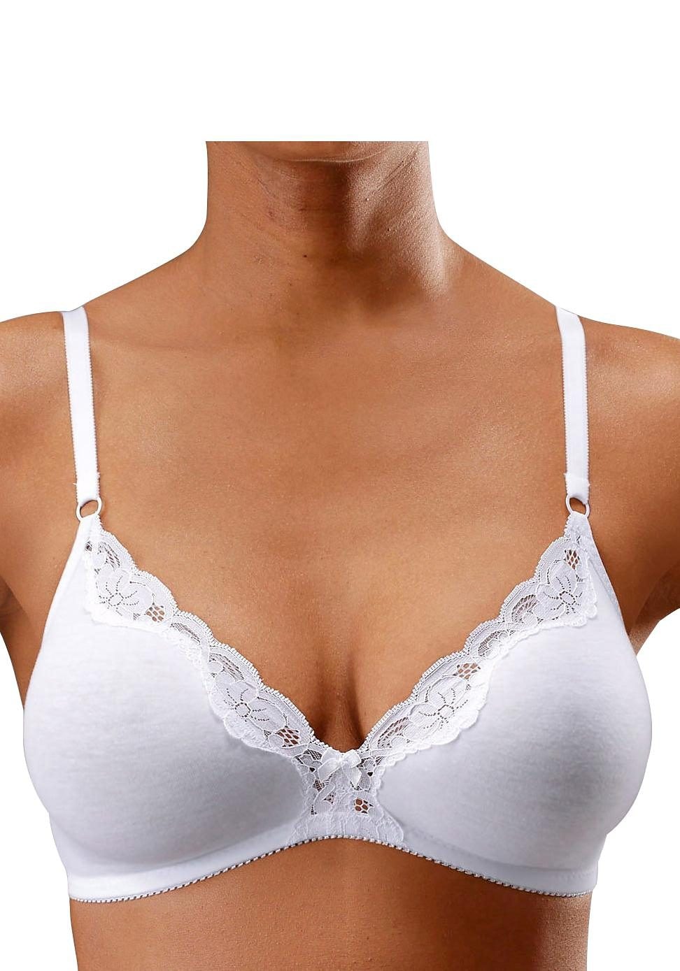 auf Dessous petite Spitze, Basic versandkostenfrei Baumwolle Bügel fleur Bralette-BH, ohne Stück), mit (Packung, aus 2