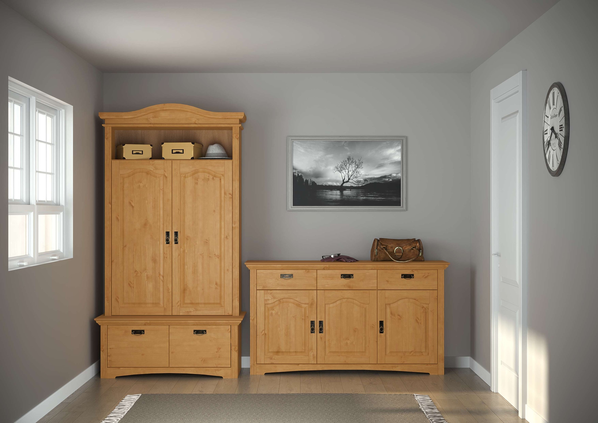 Home affaire Kommode »Konrad«, aus massiver Kiefer, Breite 156 cm, mit Schubladen, FSC®