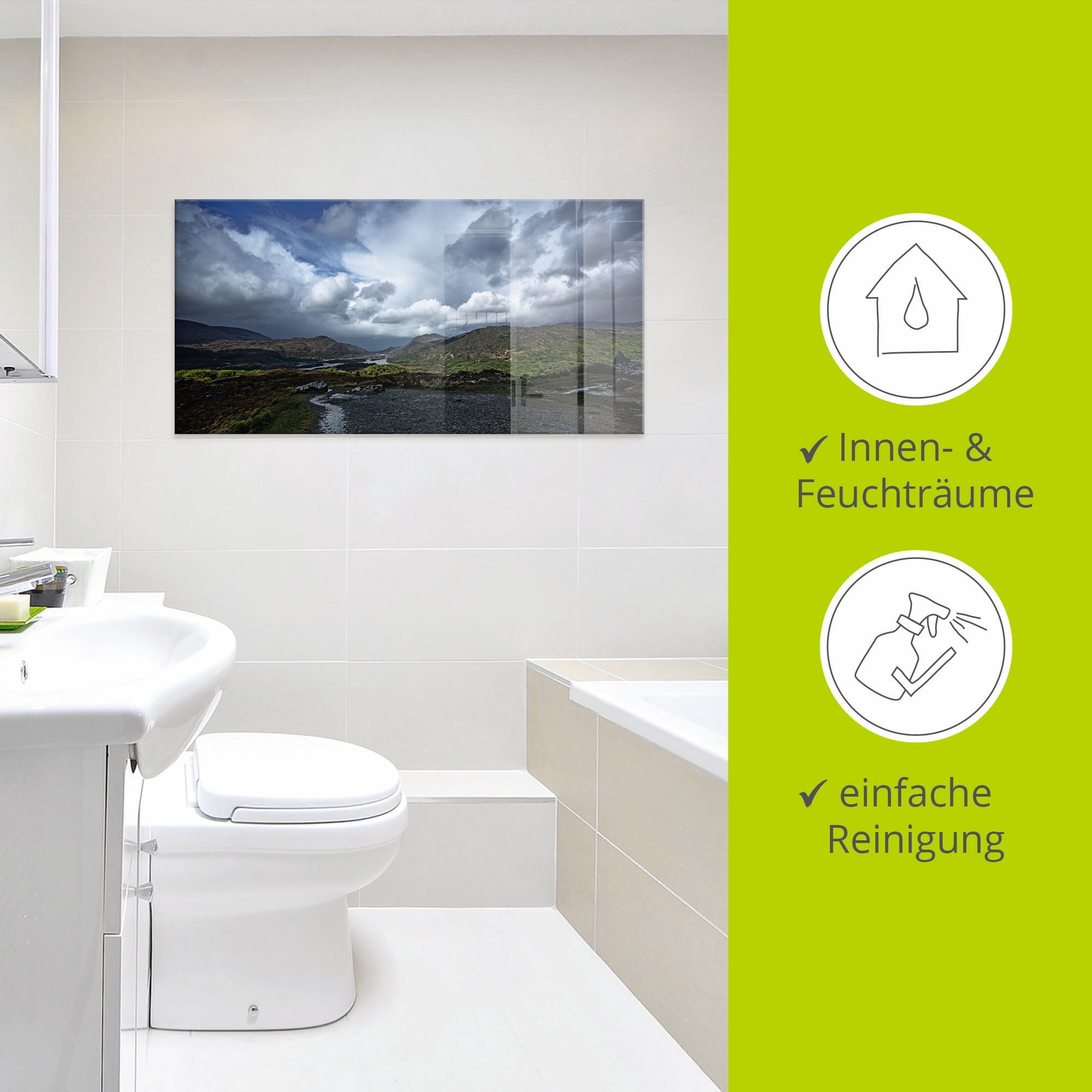 Artland Glasbild »Irland - Natur pur«, Europa, (1 St.), in verschiedenen Grössen