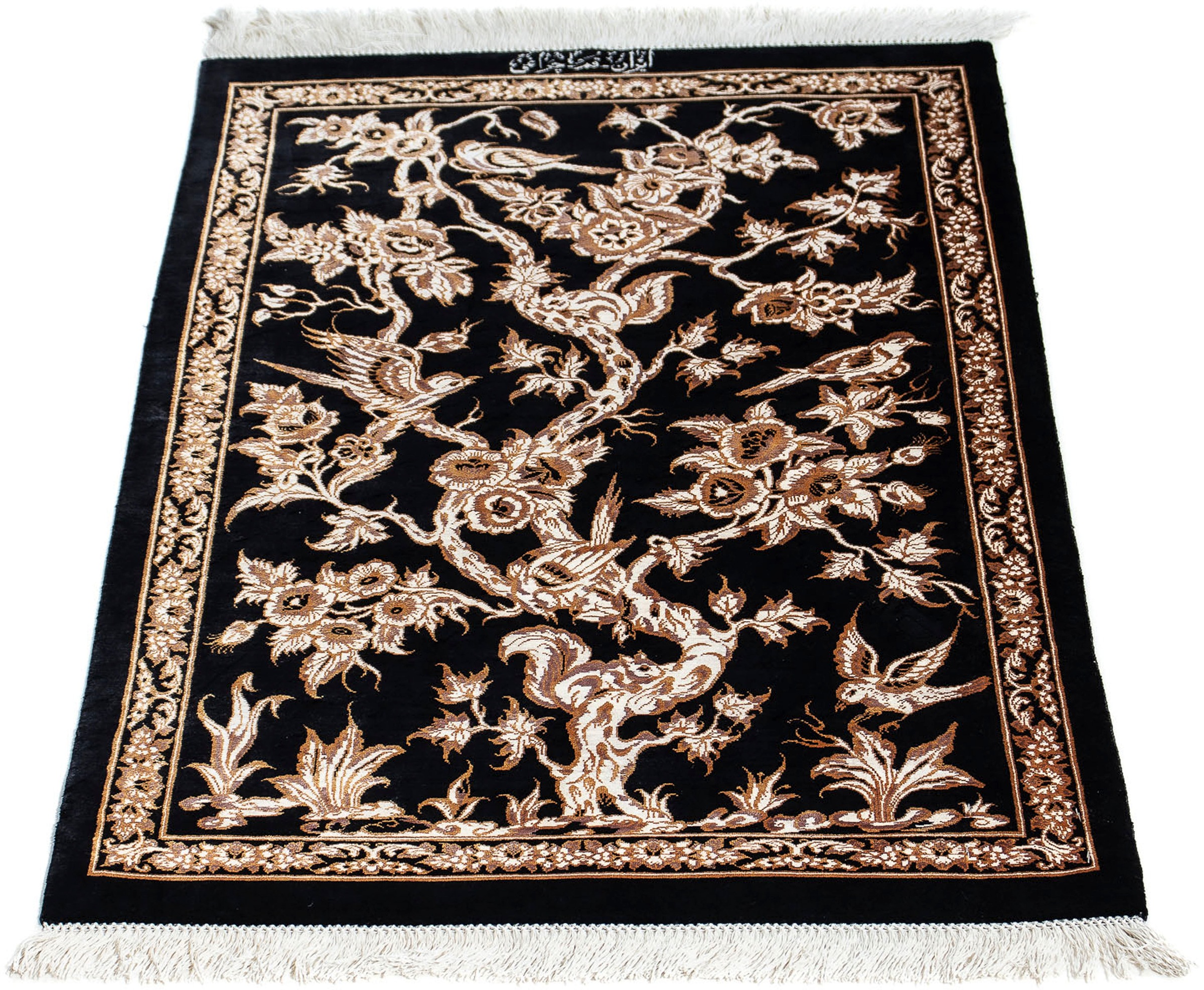 Image of morgenland Orientteppich »Perser - Ghom - 92 x 58 cm - dunkelblau«, rechteckig, 10 mm Höhe, Wohnzimmer, Handgeknüpft, Einzelstück mit Zertifikat bei Ackermann Versand Schweiz