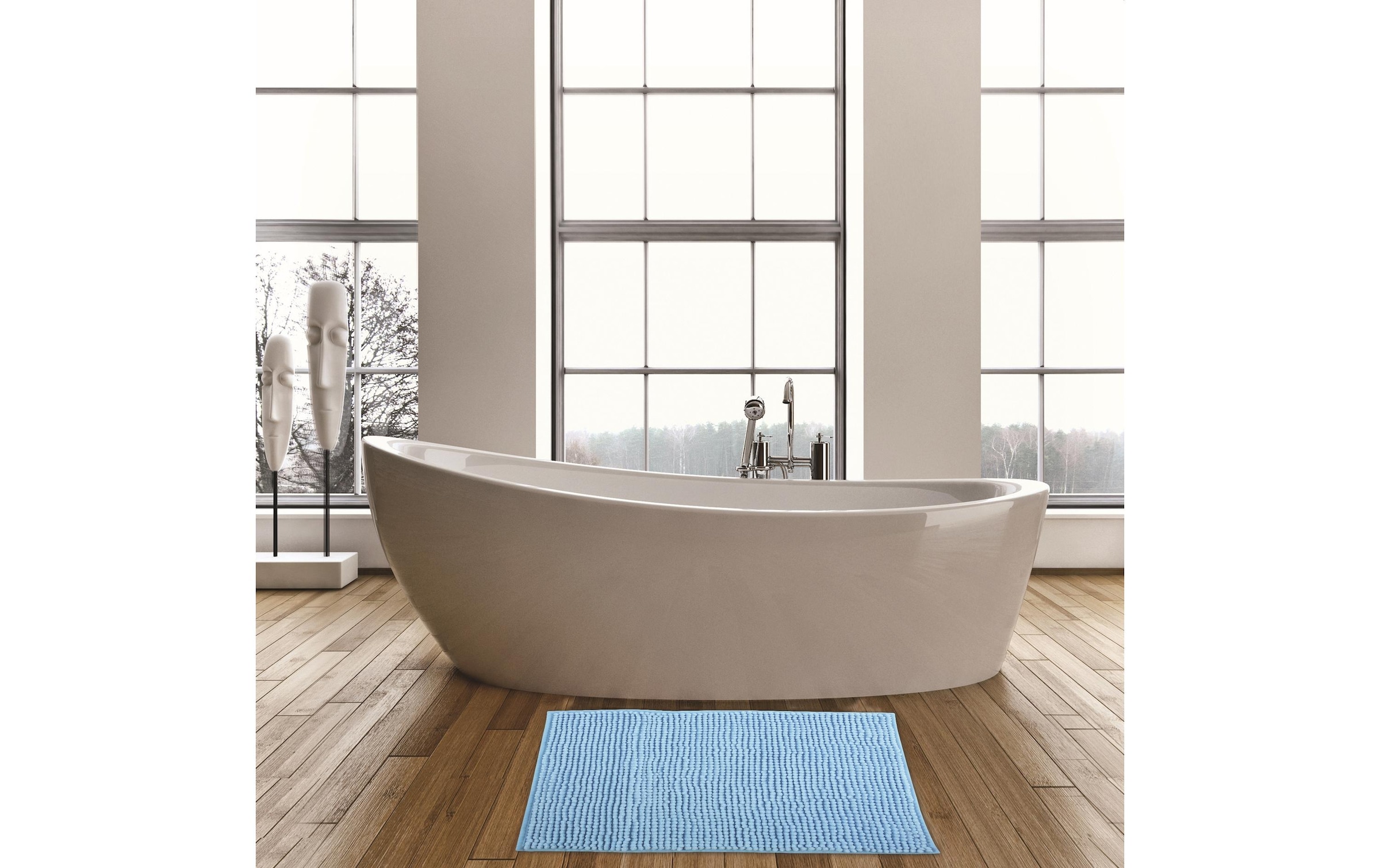 MSV Badematte »Chenille Hellblau«