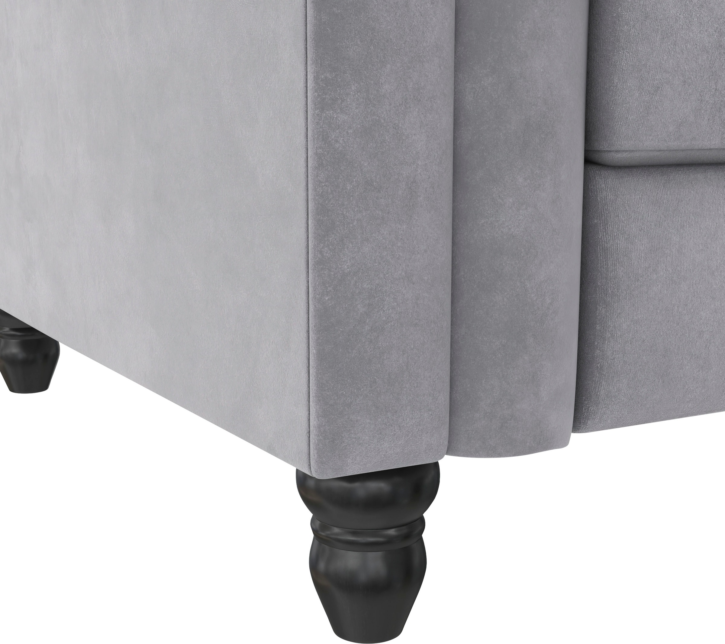 Dorel Home Ecksofa »Felix, L-Form, 241 cm (Liegefl.108x195 cm), Recamiere tauschbar,« verstellb. Rückenlehne, Bett-Funktion, Velours, Kunstleder, Vintage