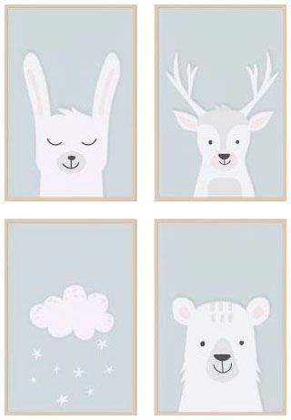 Image of Reinders! Kunstdruck »Blue sweeties - Premium Poster 4er Set«, (Set) bei Ackermann Versand Schweiz