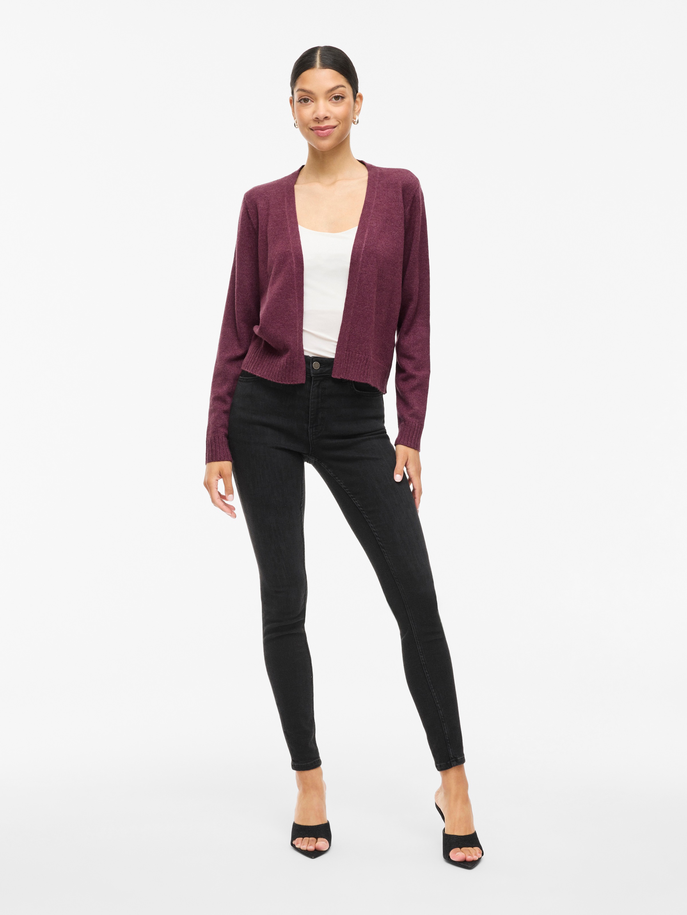 Vila Cardigan »VIRIL SHORT L/S KNIT CARDIGAN-NOOS« Materialmix, regular fit