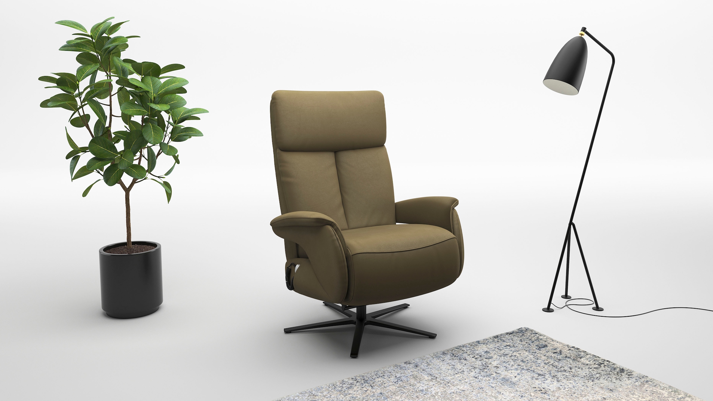 Image of sit&more TV-Sessel "Triple Seven mit Kopfteilver, Drehfunktion, Herz-Waage & Relaxfunktion" Ergonomie M: elektr. Fussstütze, Rückenlehne & Aufstehhilfe, Akku