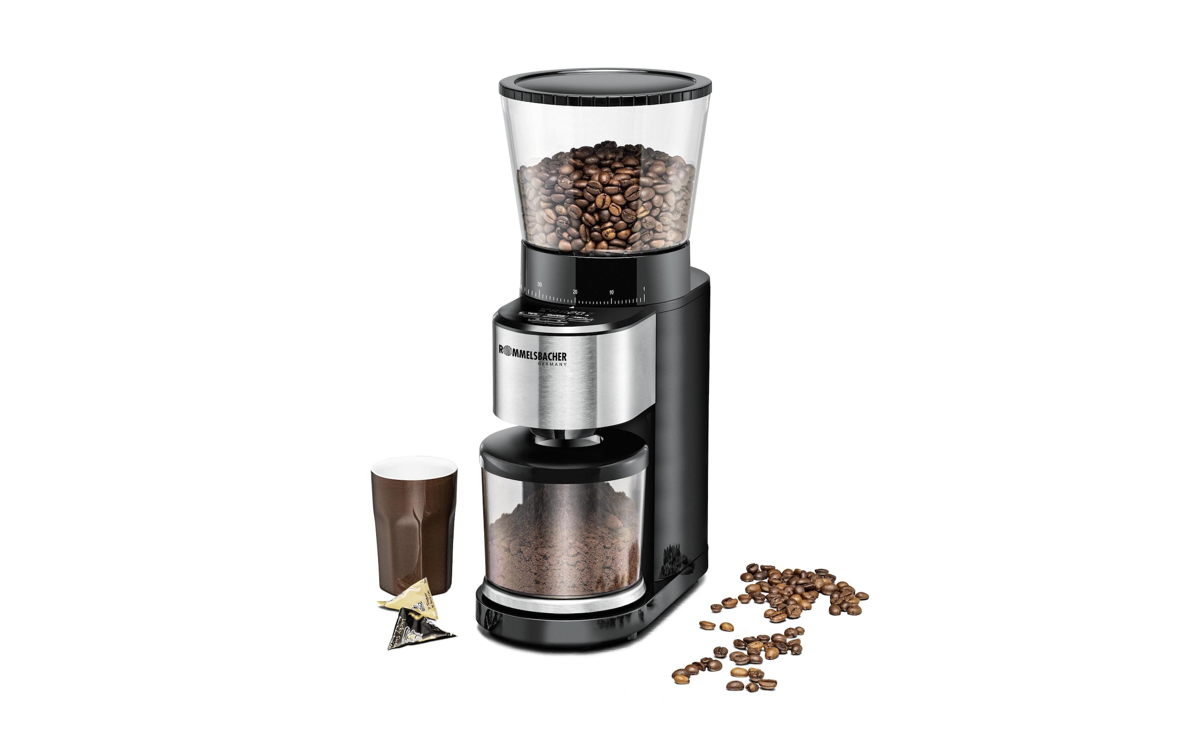 Rommelsbacher Kaffeemühle »KG 520.M«, Kegelmahlwerk, 400 g Bohnenbehälter