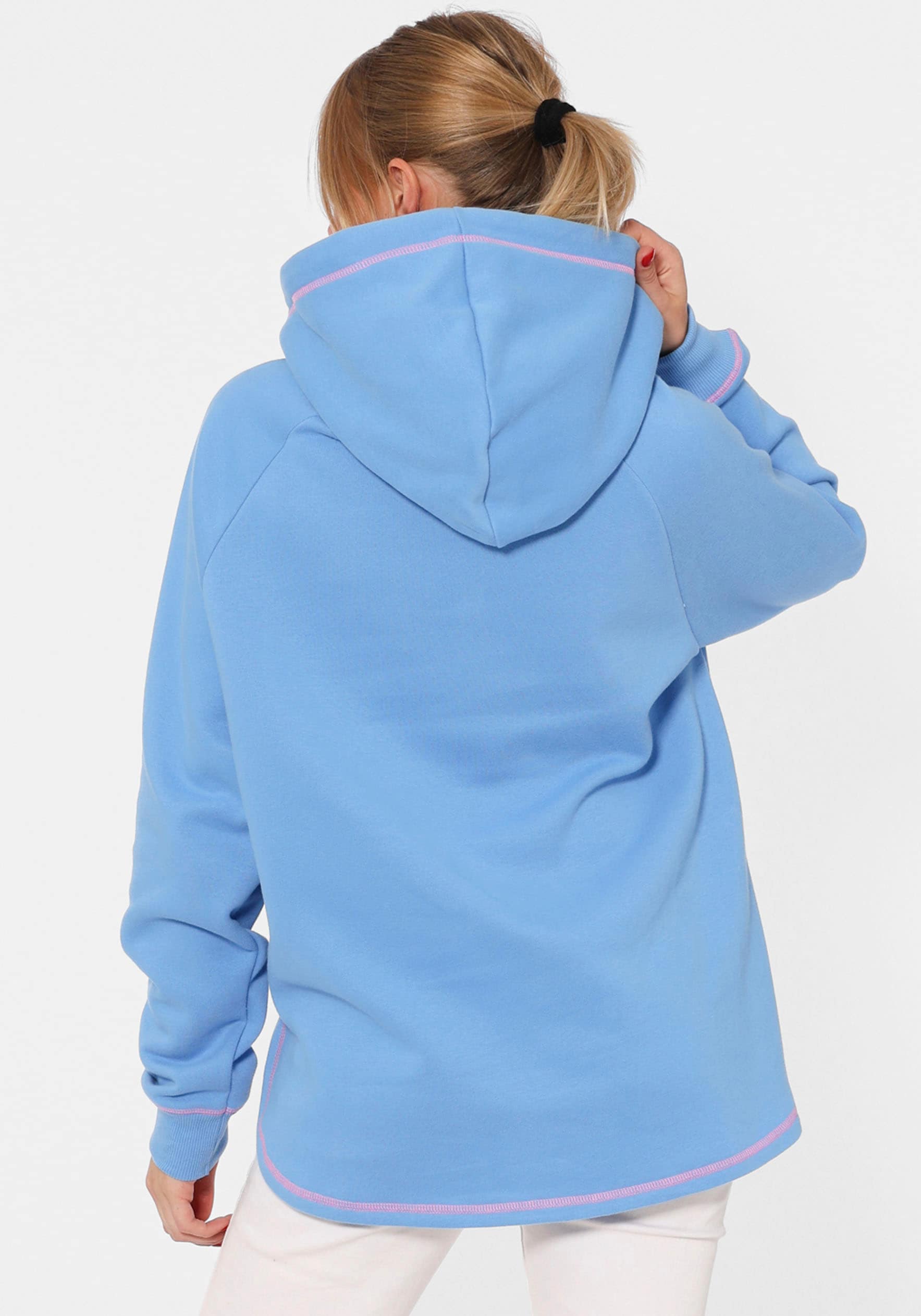 Zwillingsherz Hoodie »"Smile Happy"«, "Smile Happy" mit Pailletten und Kontrastnaht in Neonfarben