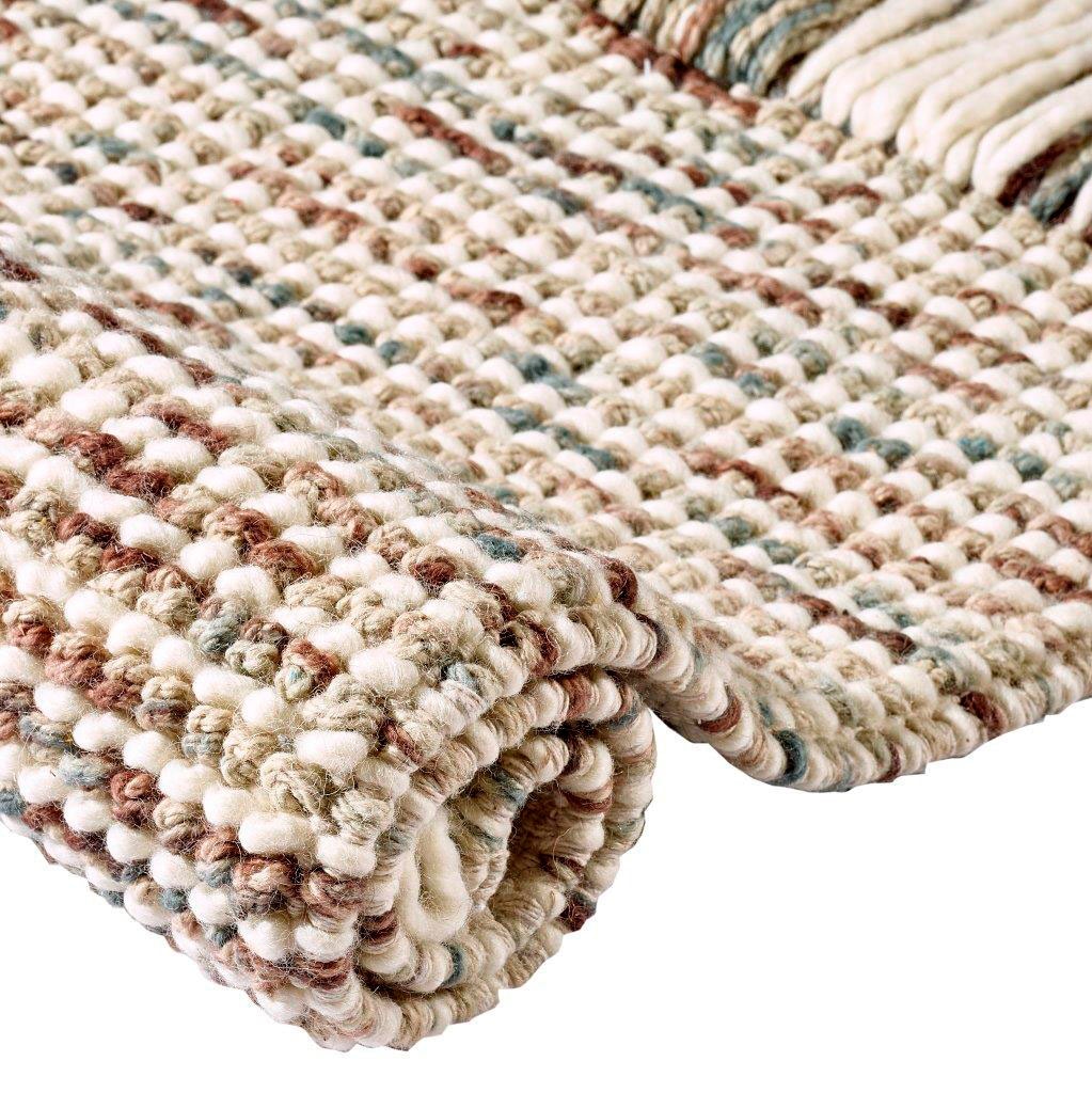 Dekowe Wollteppich »Lise«, günstig meliert, Handweb Teppich, kaufen Wolle, reine mit rechteckig, Fransen handgewebt
