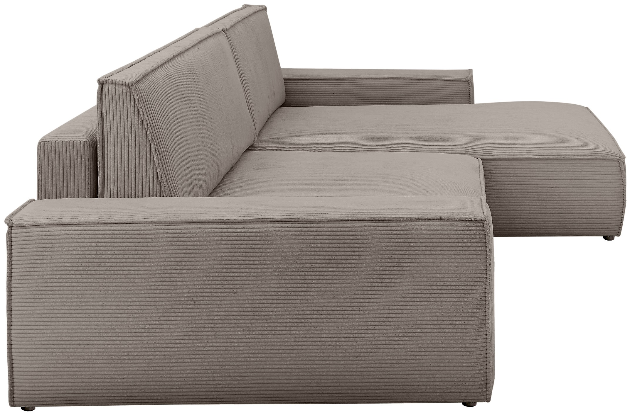 Home affaire Ecksofa »NEU: SHERWOOD XXL 284, Big-Sofa L-Form, tiefe Sitzfläche 95 cm, Cord« Recamiere rechts/links, als Schlafsofa stellbar, Cord u. Leinenoptik