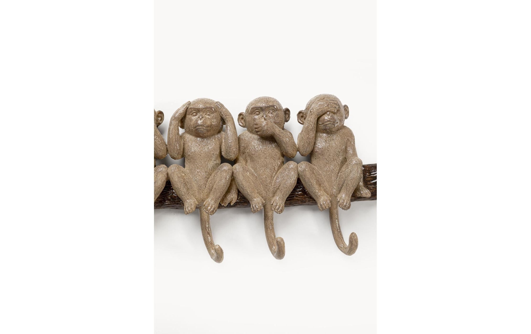 Image of Kare Design Wandgarderobe "Six Monkeys 59 x 19 cm"