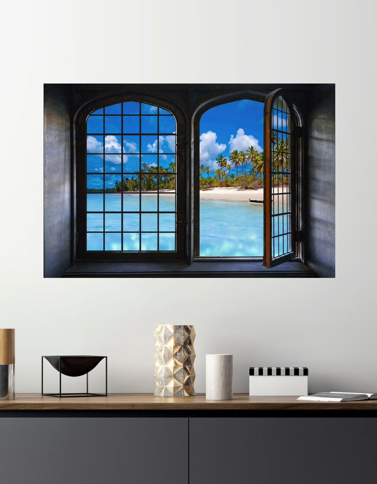Image of queence Wandsticker "Südsee" Wandsticker, Wandbild, selbstklebend, 3D, Fenster