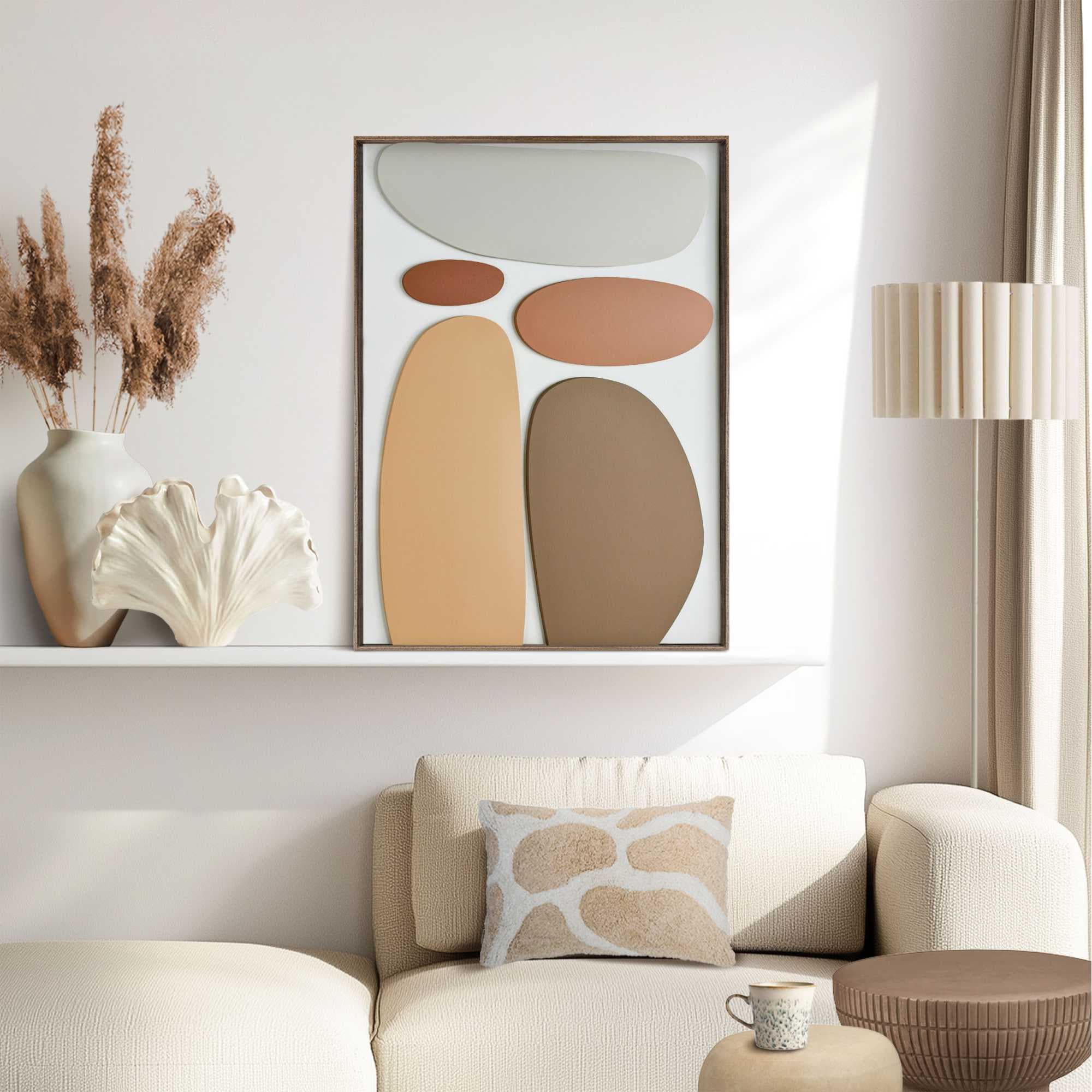 Image of Reinders Wandbild "Sanfte Erdtöne" 1 Stk. tlg. Wohnzimmer - Braun - Holz - Abstrakt - 50x70 cm