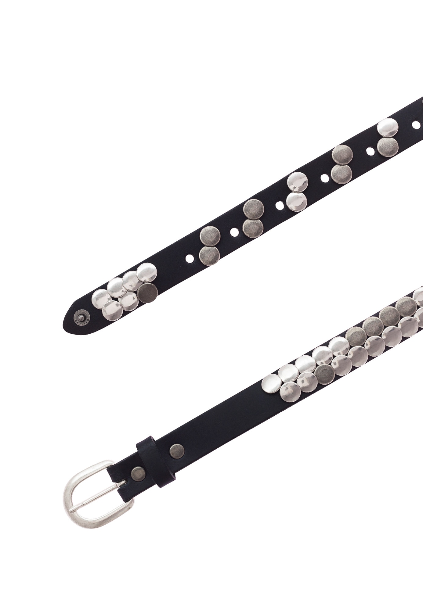 MUSTANG Ledergürtel Echtleder, mit Plattnieten verziert, einfache Dornschliesse