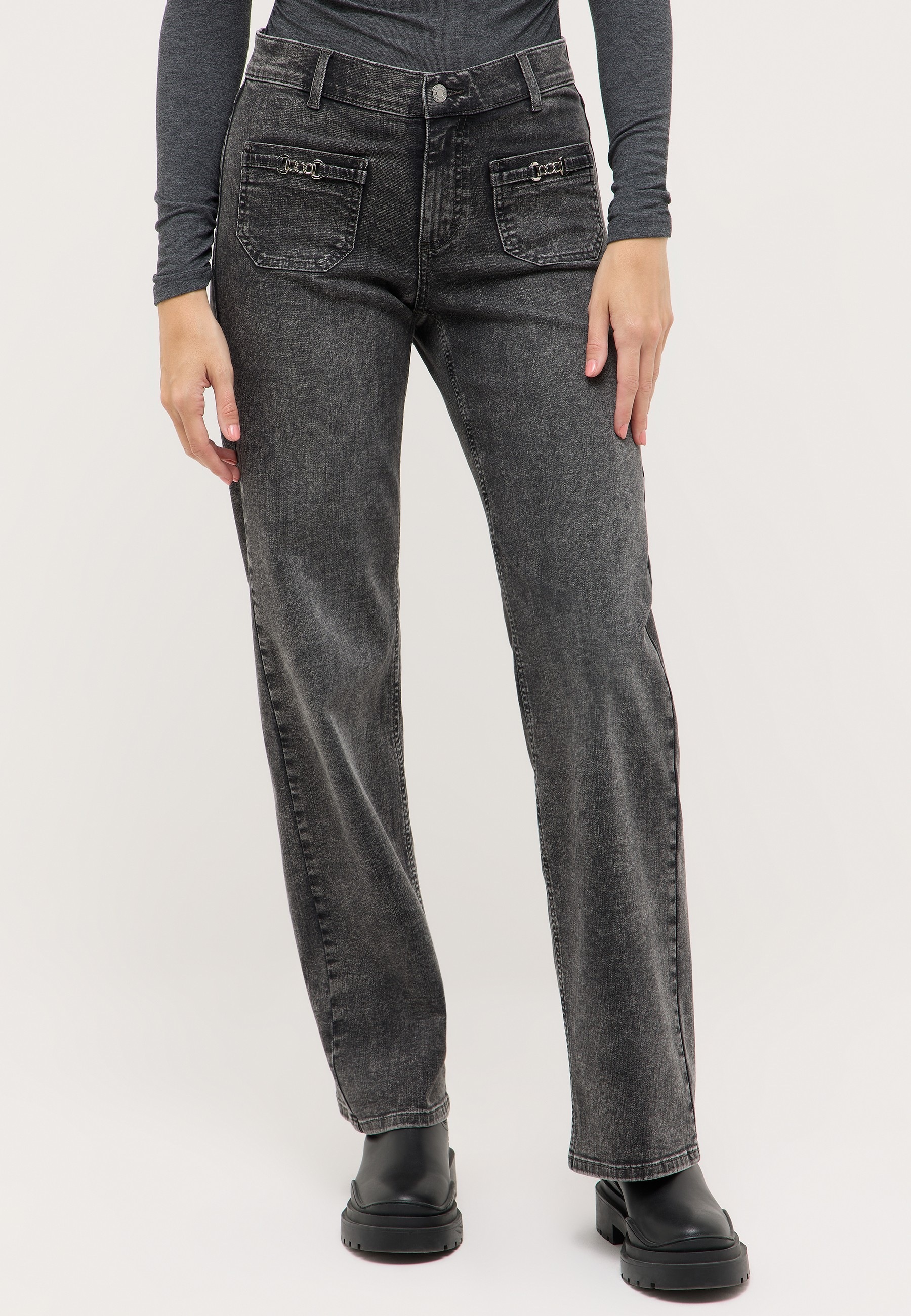 Image of ANGELS Relax-fit-Jeans "LIZ SMART BUCKLE" mit kleinen Schmuckelementen