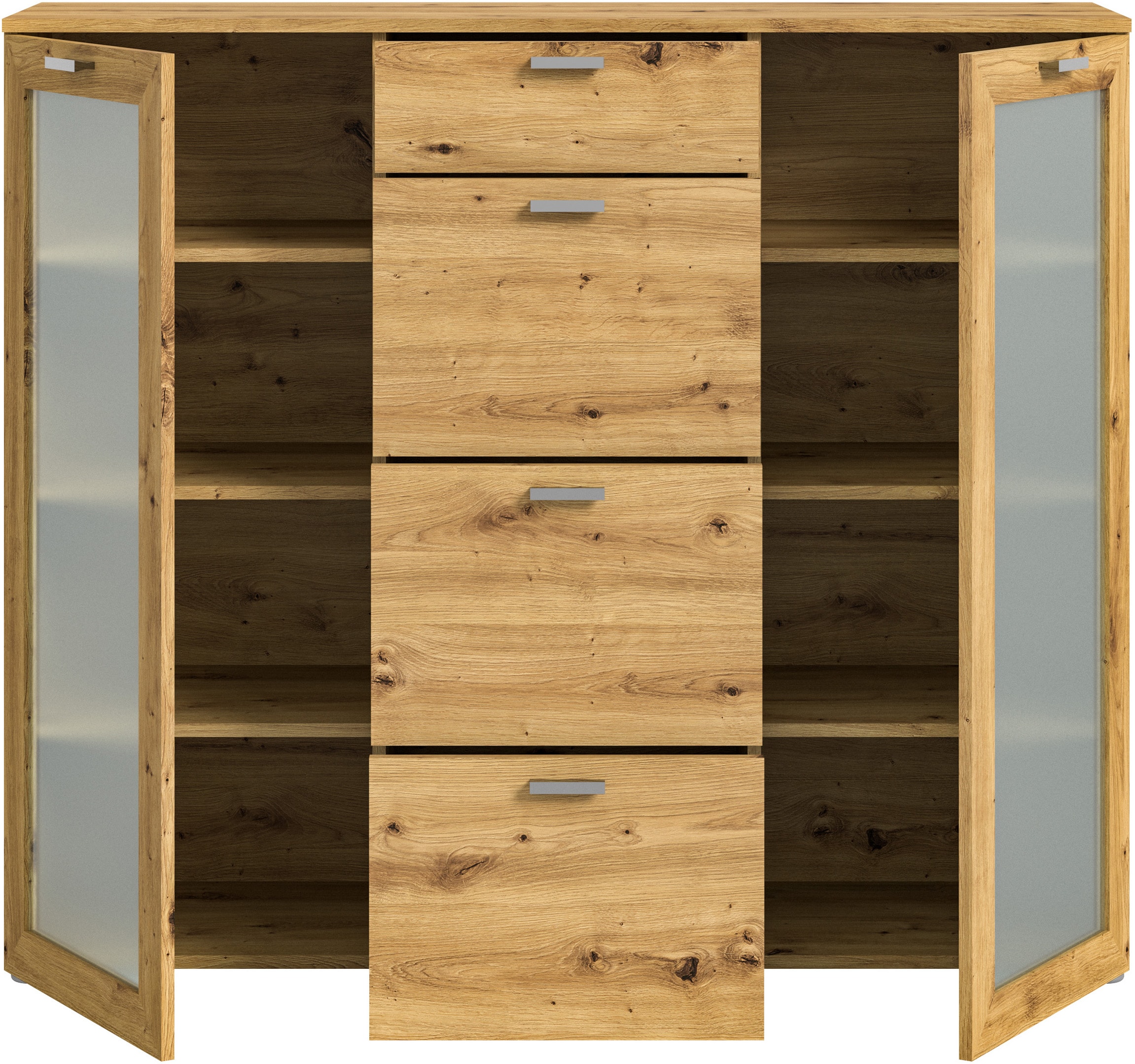 INOSIGN Highboard »Onex, Breite 135 cm, mit Glastür, vielseitig einsetzbar«, in verschiedenen Farben, Kommode, Schrank, Anrichte