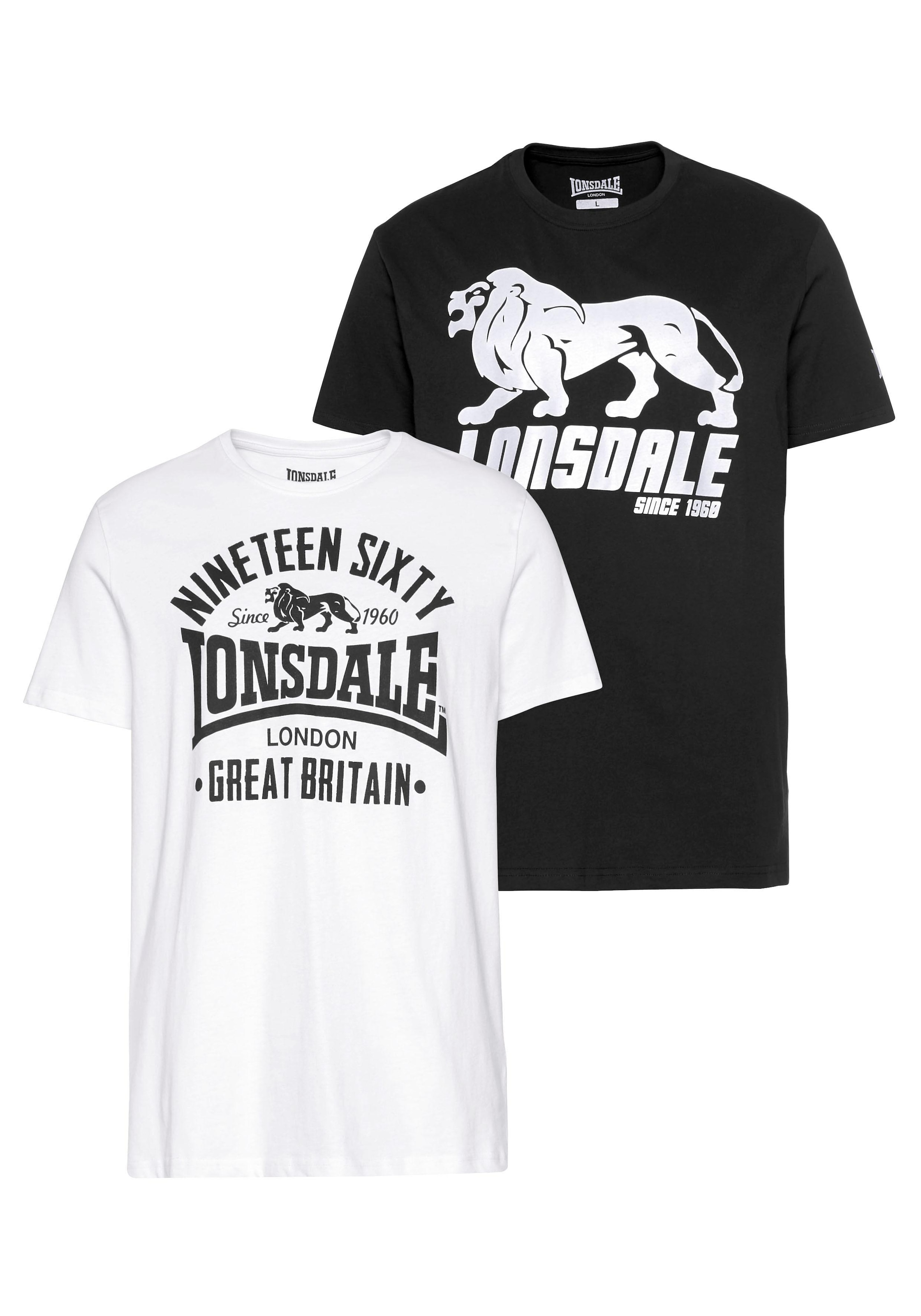 Image of Lonsdale T-Shirt "BYLCHAN" Packung, 2er-Pack, Kurzarm, mit Rundhalsausschnitt, aus Baumwolle, schmal geschnitten
