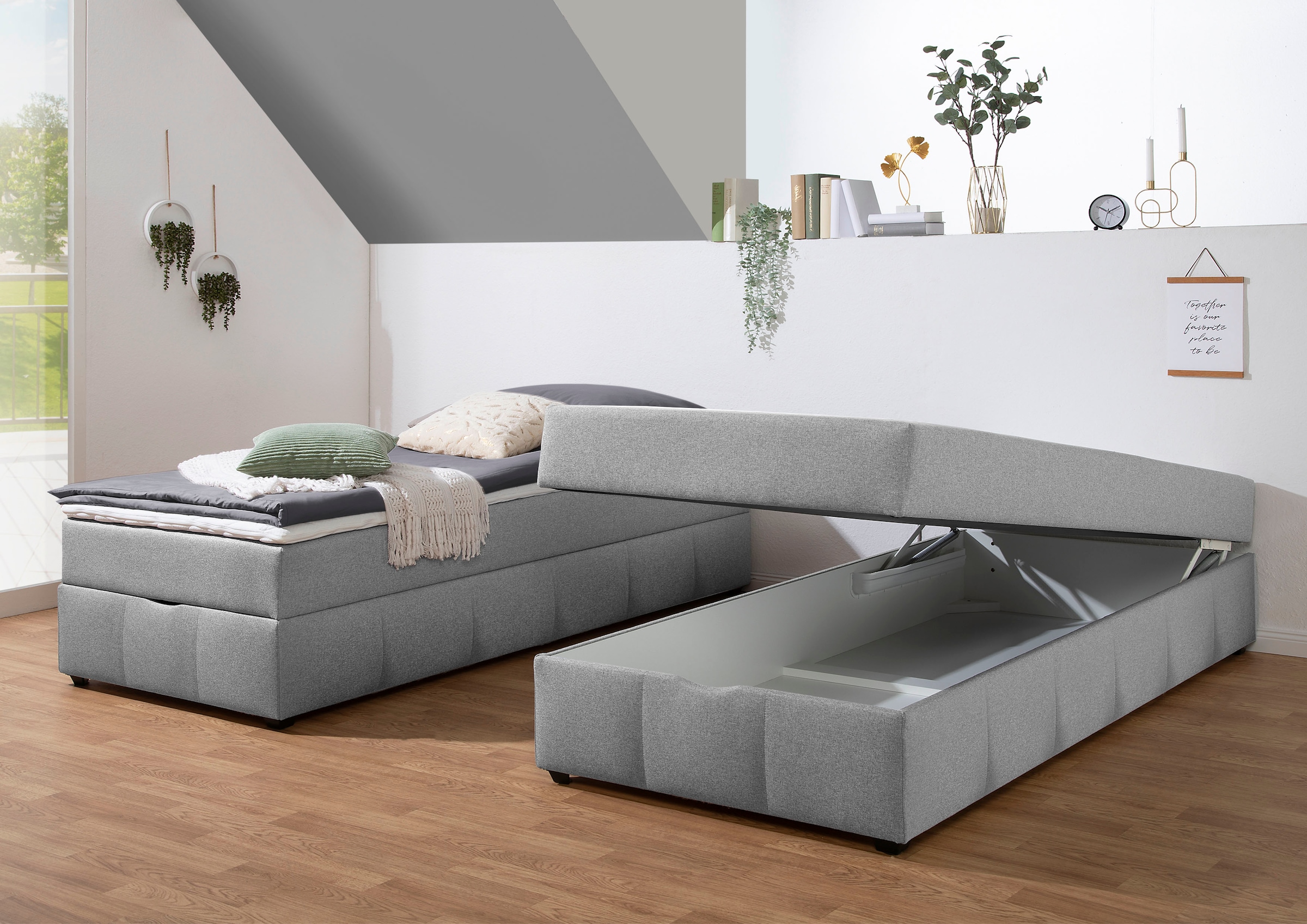 Home affaire Boxbett »Niemes« Boxbett ohne Kopfteil, inkl. Topper