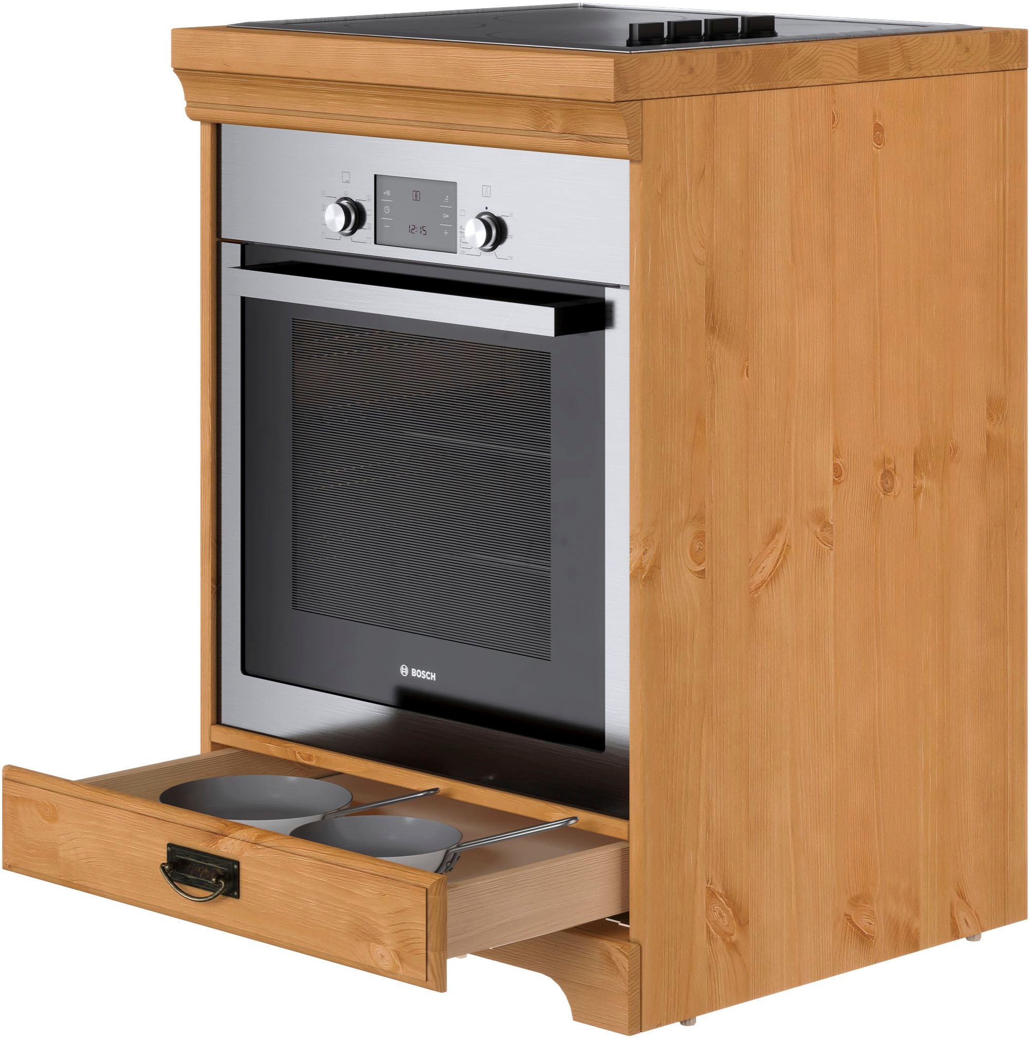 Home affaire Herdumbauschrank »Rügen« Breite 60 cm, Kiefer massiv, Nischenmass Herd B/T/H 56,7/54,2/60,5 cm