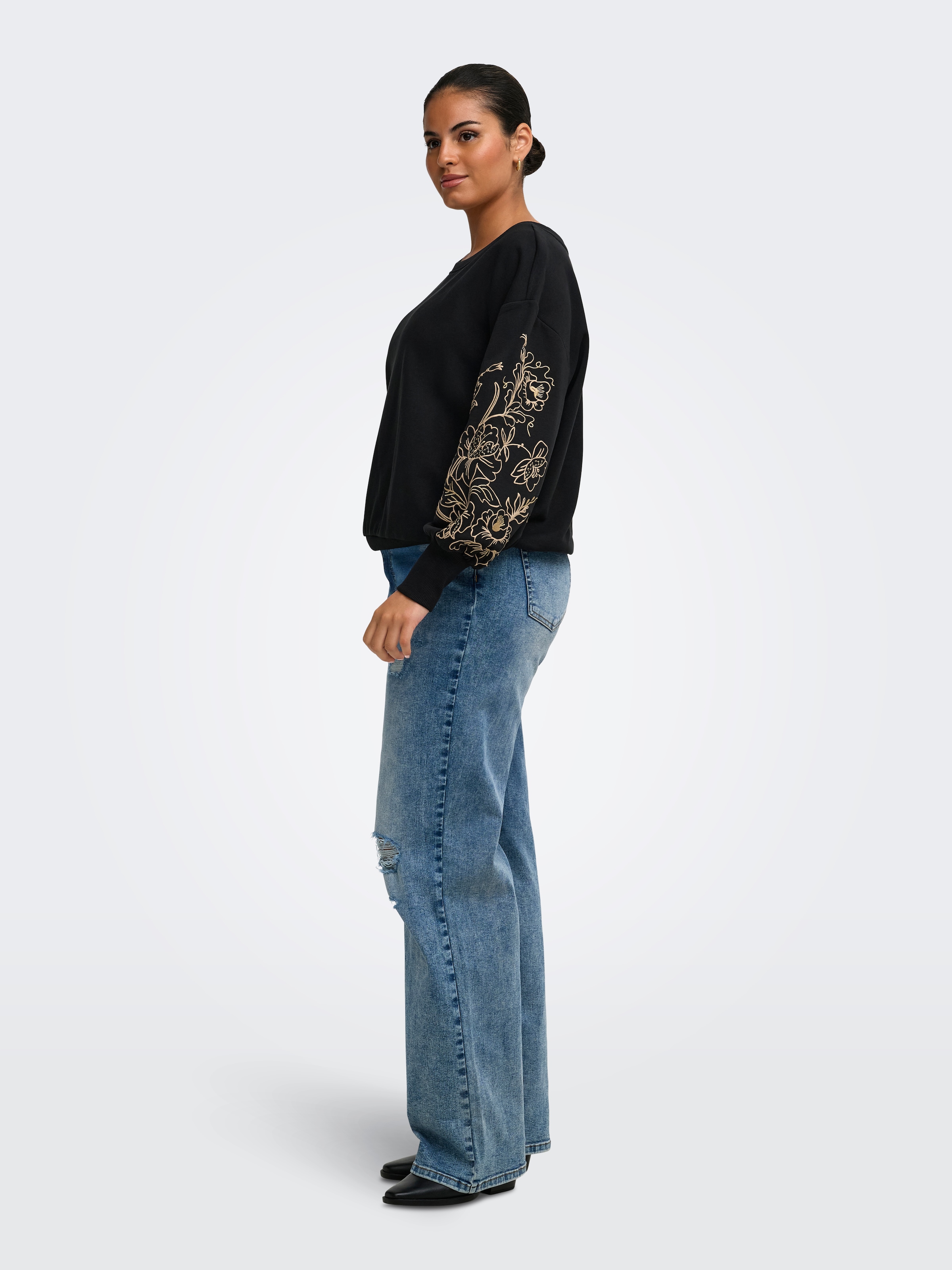 ONLY CARMAKOMA Sweatshirt »CARDEBORAH L/S BOATNECK SWEAT JRS«, Baumwollmischung, regular fit
