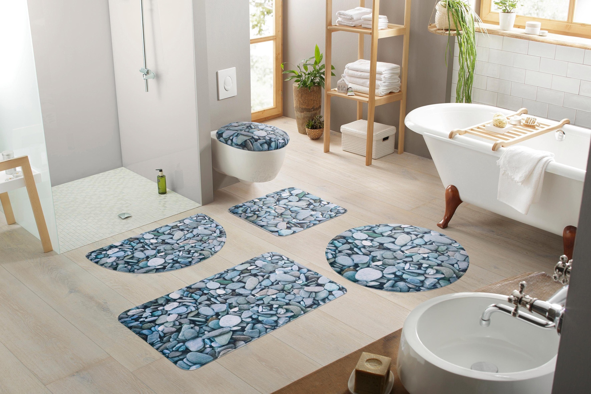 my home Badematte »Steine«, Höhe 14 mm, rutschhemmend beschichtet